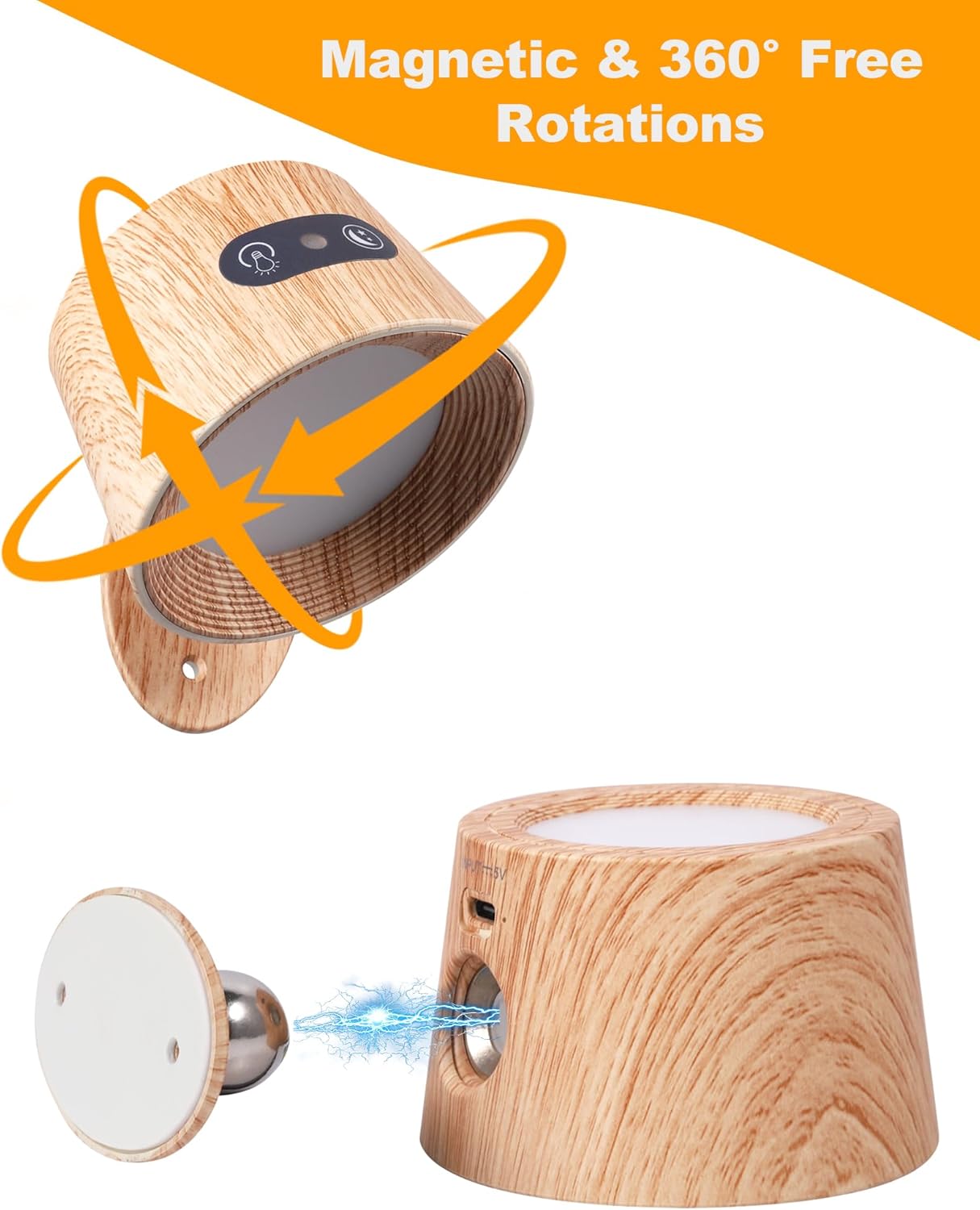 Aoife 2Pack 670nm Red Light Therapy Lamp for Sleep, LED Wall Sconce Lights Lamp with 360°Rotation Lighting Touch and Remote Control, Amber Night Light with 3 Brightness for Bedroom Reading Bedside