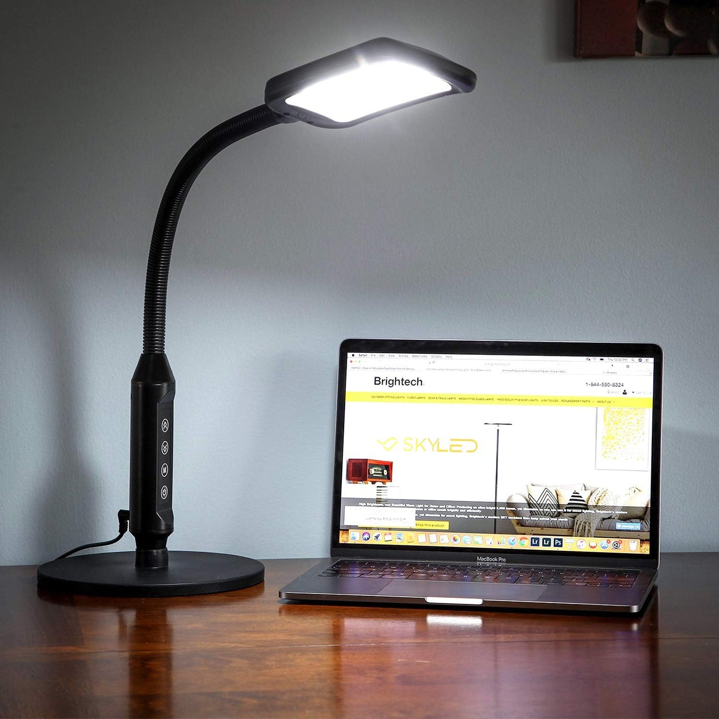 2-in-1 LED Floor & Desk Lamp — Adjustable Height, Gooseneck, Portable Standing Lamp for Living Room / Dorm /...