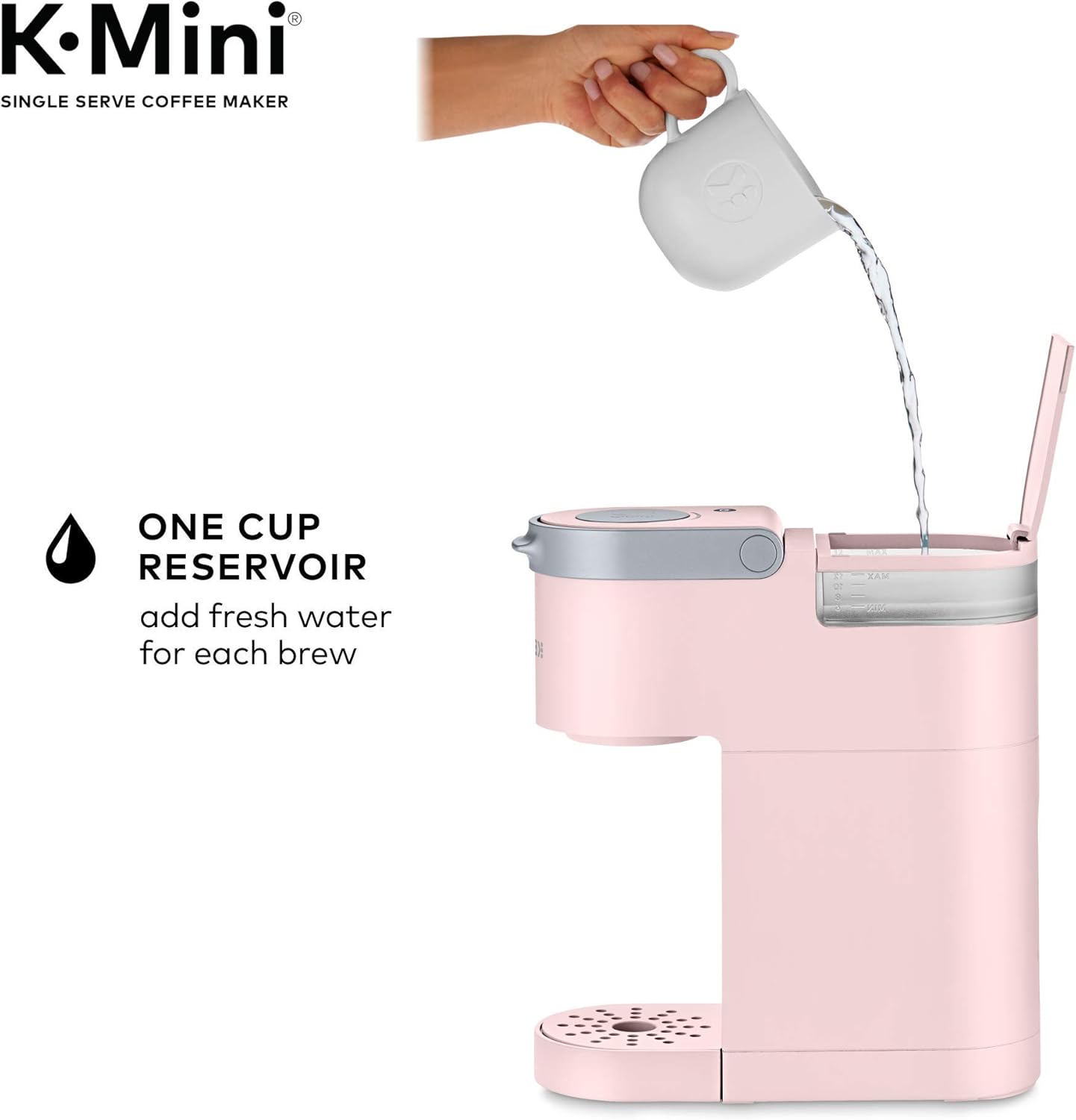 Keurig K-Mini Single Serve K-Cup Pod Coffee Maker, 6 to 12oz Brew size, with Cord Storage, Perfect for Small Spaces, Dusty Rose