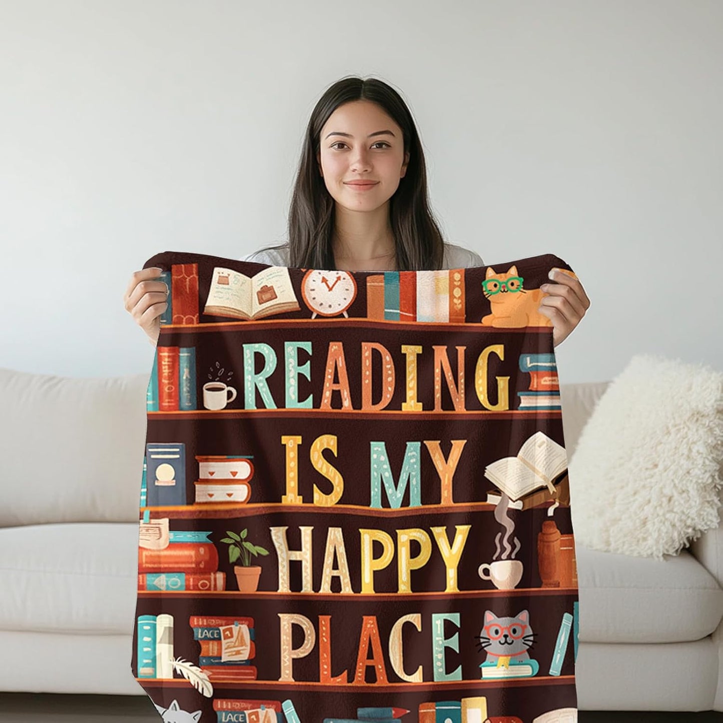 Book Lovers Gifts, Bookish Gifts for Book Lovers Women, Wearable Blanket Hoodies for Adults, Oversized Reading Blanket, Bookworm/Reading/Books Club Gift for Thanksgiving Christmas