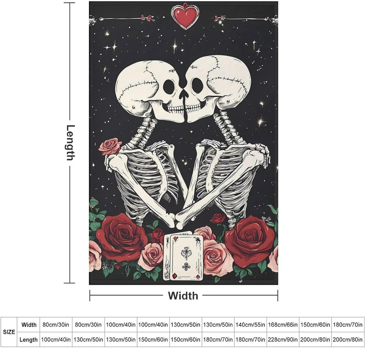 Skull Flower Throw Blanket for Couch Bed Plush Cozy Fuzzy Flannel Blanket for All Season 40"x60"