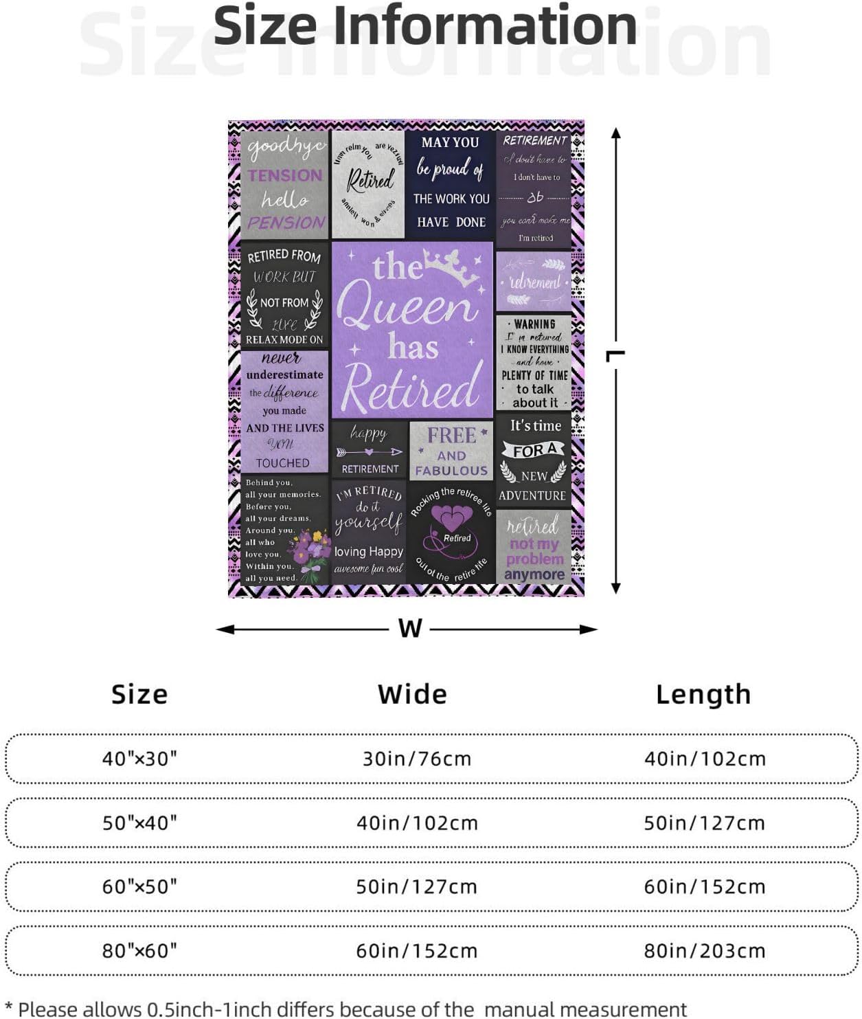 The Queenn Has Retireds Blanket – Soft Cozy Fleece Throw for Women, Retirement Gift for Mom, Wife, Teacher, Nurse, Friend, Coworker, Comfortable Warmth & Celebration Keepsake