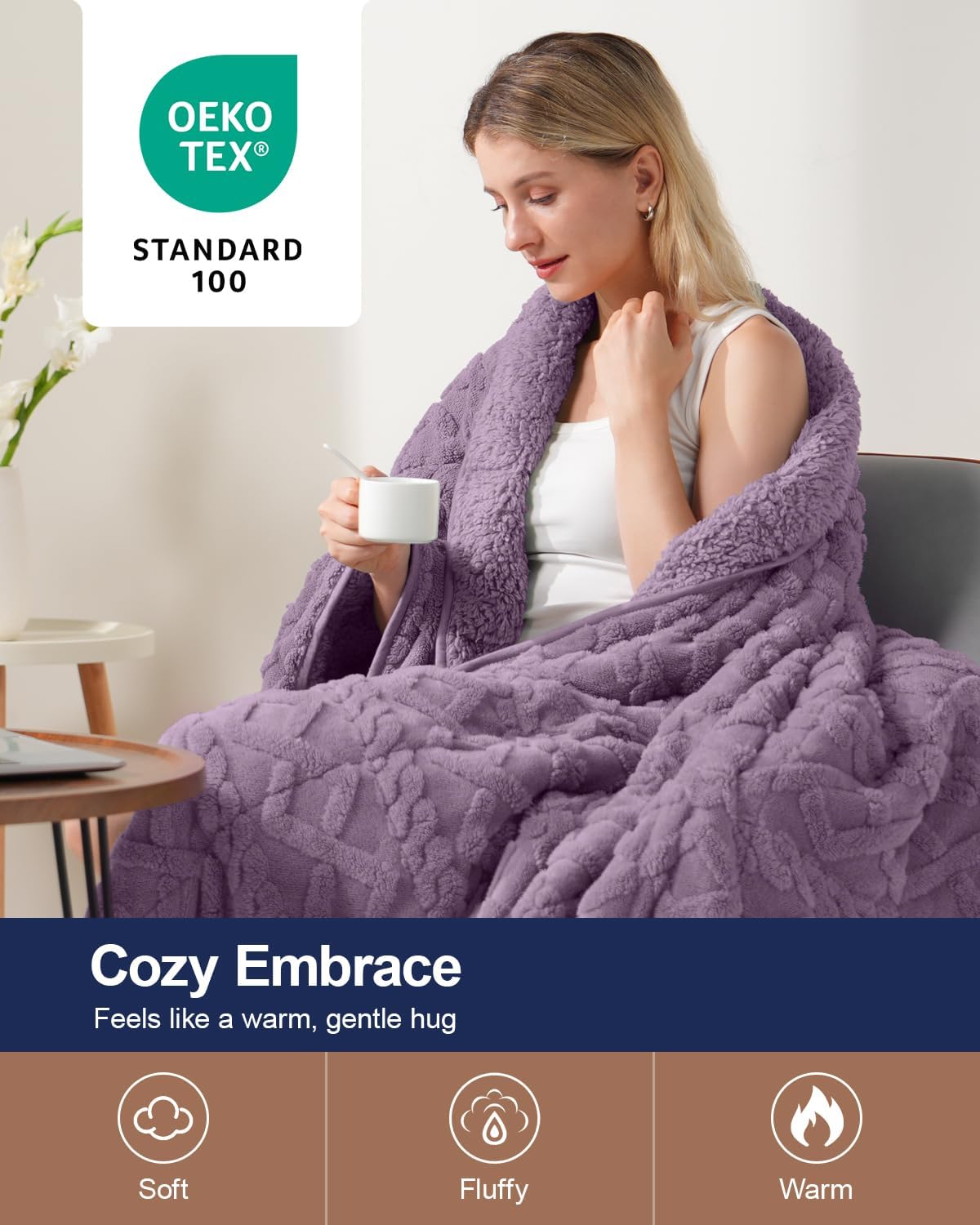 Super Fuzzy Soft Sherpa Fleece Weighted Blanket, 15 lbs Dual Sided Fluffy Heavy Weighted Blankets for Adults - No Bunching with Double Layers of Soft Inner Lining (60"x 80", 15 Pounds)
