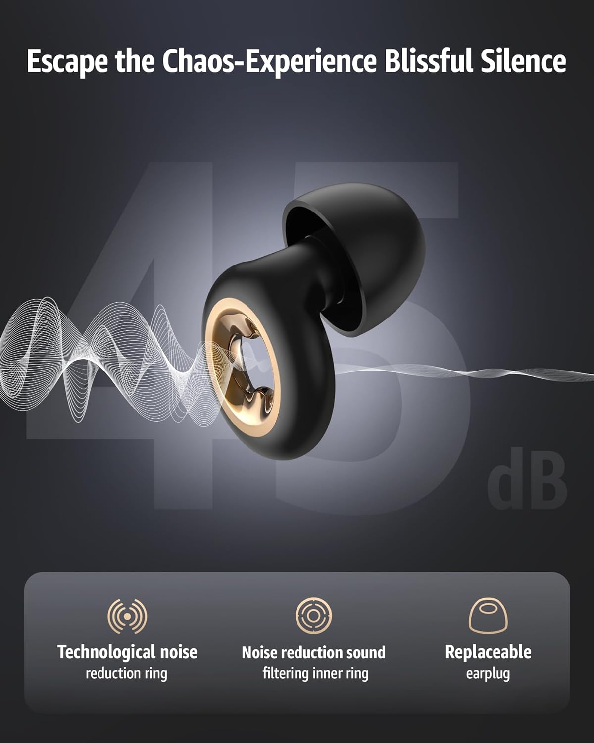 Sleeping Ear Plugs: 45DB Noise Cancelling Ultra-Comfy Reusable Ear Plug- Silicone Hearing Protection for Concerts & Travel & Snoring-Silicone Hearing Protection Earbuds with 8 Eartips
