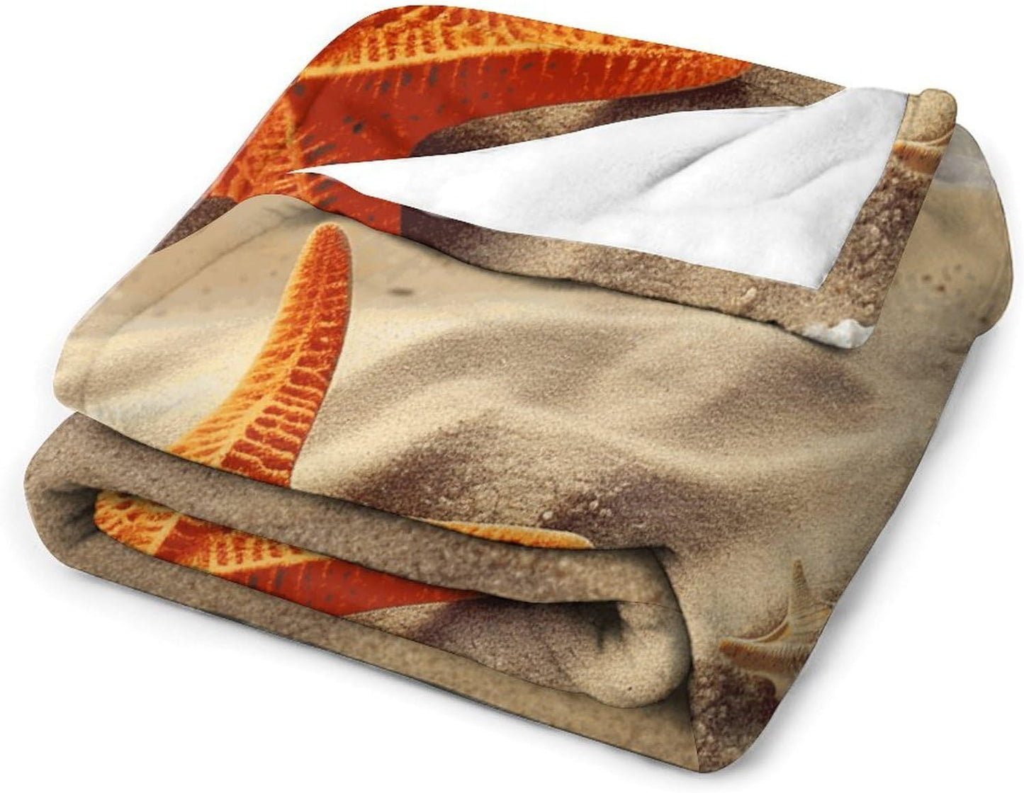 Sea Beach Starfish Blanket Super Soft Lightweight Throw Blanket Cute Cozy Warm Bed Blanket Decorative Fuzzy Blanket All-Season Home Decor Gift for Sofa Couch Living Room 40"*50" （100 * 130cm）