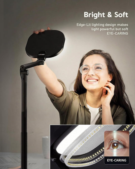 Led Desk Lamps for Home Office with Base, Tall Desk Lamp with 50 Light Modes & Memory and Timer Func Computer Light, Flexible Adjustable Table Lamps for Video Conference, Architect or Study