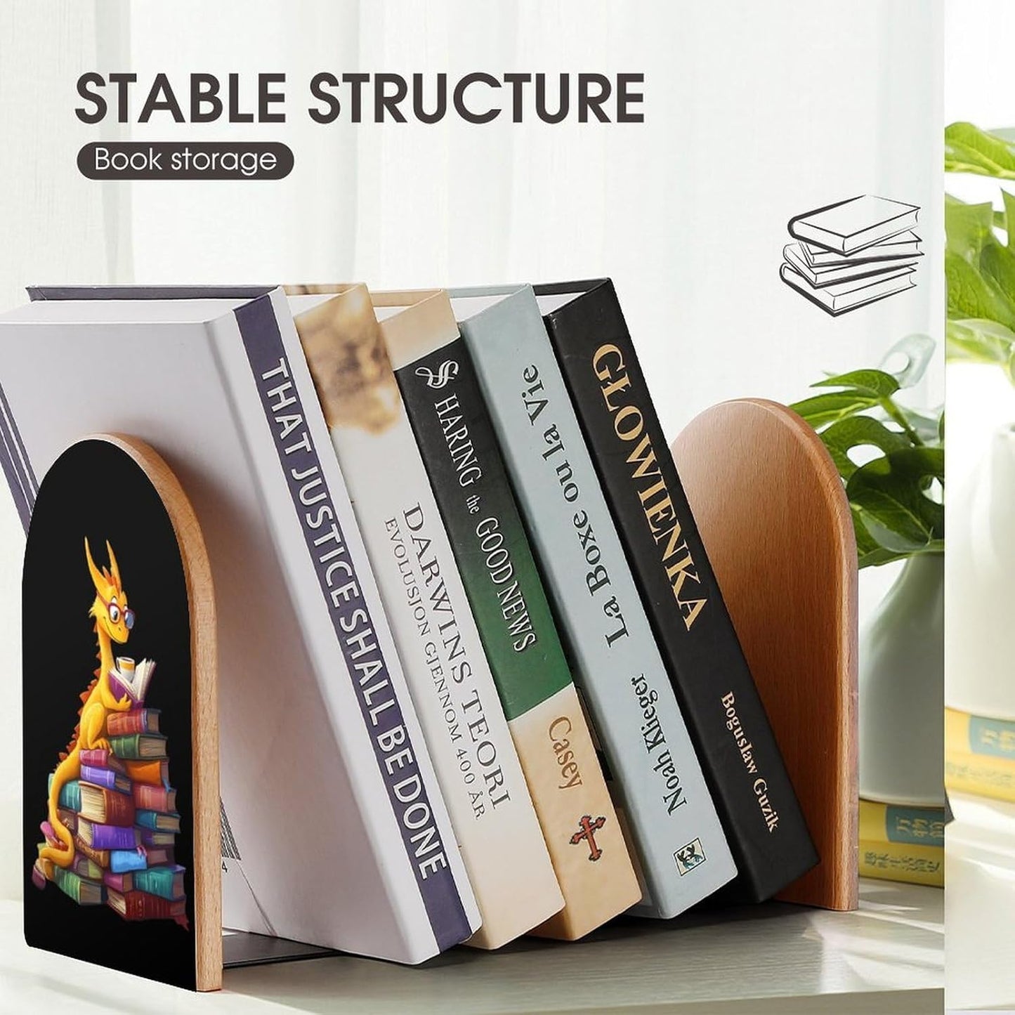 Deagon Reading Books Decorative Bookends for Shelves 1 Pair Book Ends Stoppers Holder for Home Office