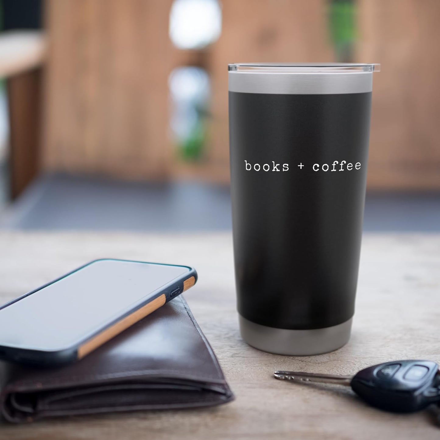 Funny Book Lover Coffee Reading Design Books + Coffee Stainless Steel Insulated Tumbler
