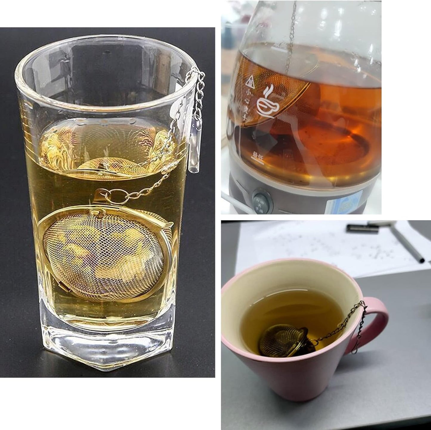 2PCS Premium Tea Infusers for Loose Leaf Tea - Upgraded Tea Strainers and Tea Balls for Flavoring Herbal Spices and Seasonings