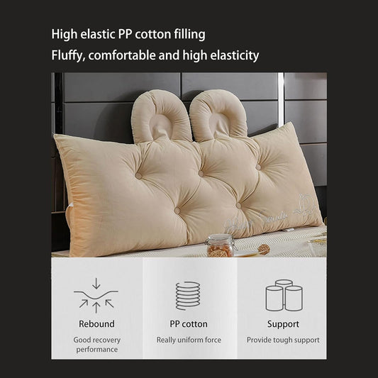 Large Bolster Headboard Pillow,Positioning Support Reading Backrest Cushion for Day Bed Bunk Bed Sofa Bed Large Soft Bed (Color : Light Coffee, Size : 2002050CM)