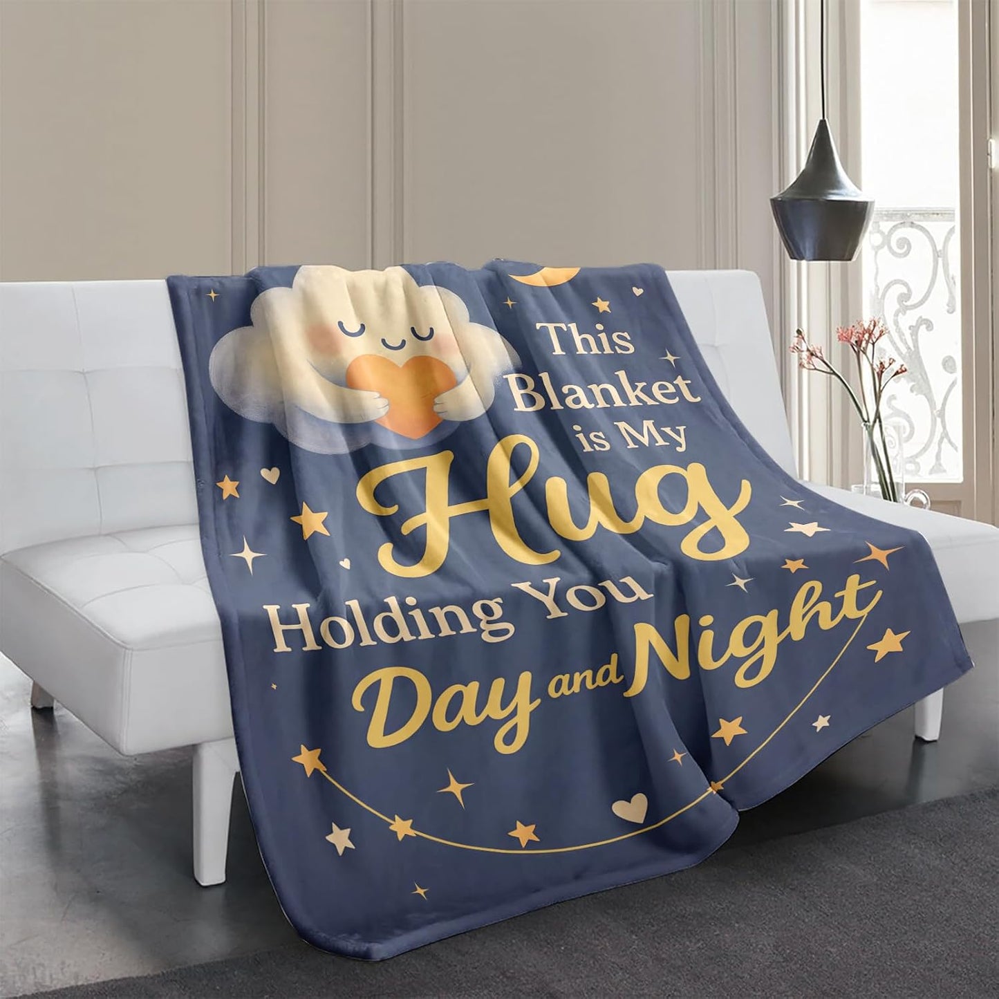 Hug Blanket Gift - This Blanket is My Hug Day & Night, Get Well Gifts and Thinking of You, Feel Better Recovery, Long-Distance Support, 50'' x 60'' Throw for Women Men Friends