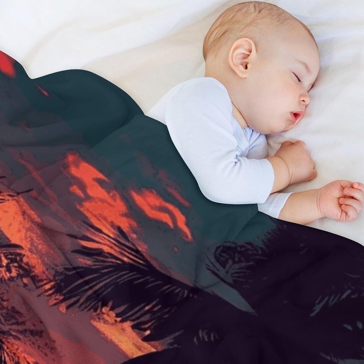 Palm Tree Summer Sunset Blanket Super Soft Lightweight Throw Blanket Cute Cozy Warm Bed Blanket Decorative Fuzzy Blanket All-Season Home Decor Gift for Sofa Couch Living Room 50"*60"（130 * 150cm）