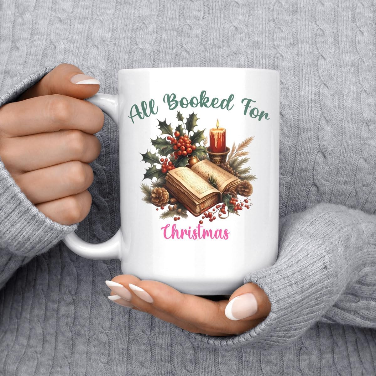 Cozy Bookish Ceramic Mug 11oz Personalized Reading Lover Gift for Christmas Bookclub Fans