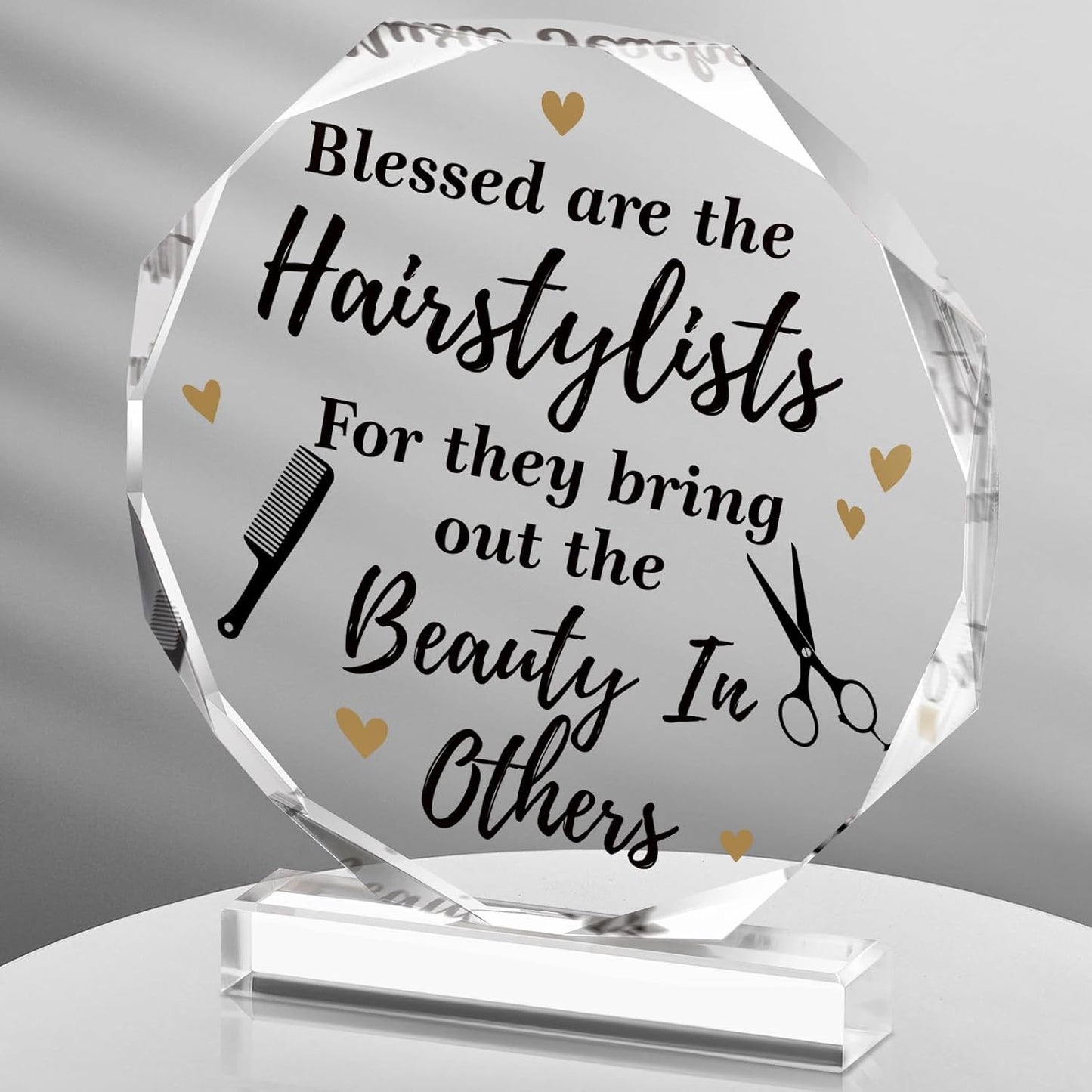 Hairdresser Gifts Acrylic Desk Decor Barbershop Hair Salon Decor for Hair Stylist Cosmetology Women Men Birthday Valentines Plaque for Friend Hairdresser Barber