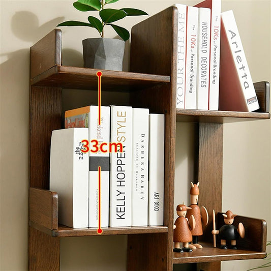 GRFIT Bookcase Solid Wood Bookshelf Modern Minimalist Creative Floor-to-Ceiling Storage Rack Narrow Bookcase Student Storage Living Room Bedroom Wall Shelf Bookshelf (Color : B) (B One Size)