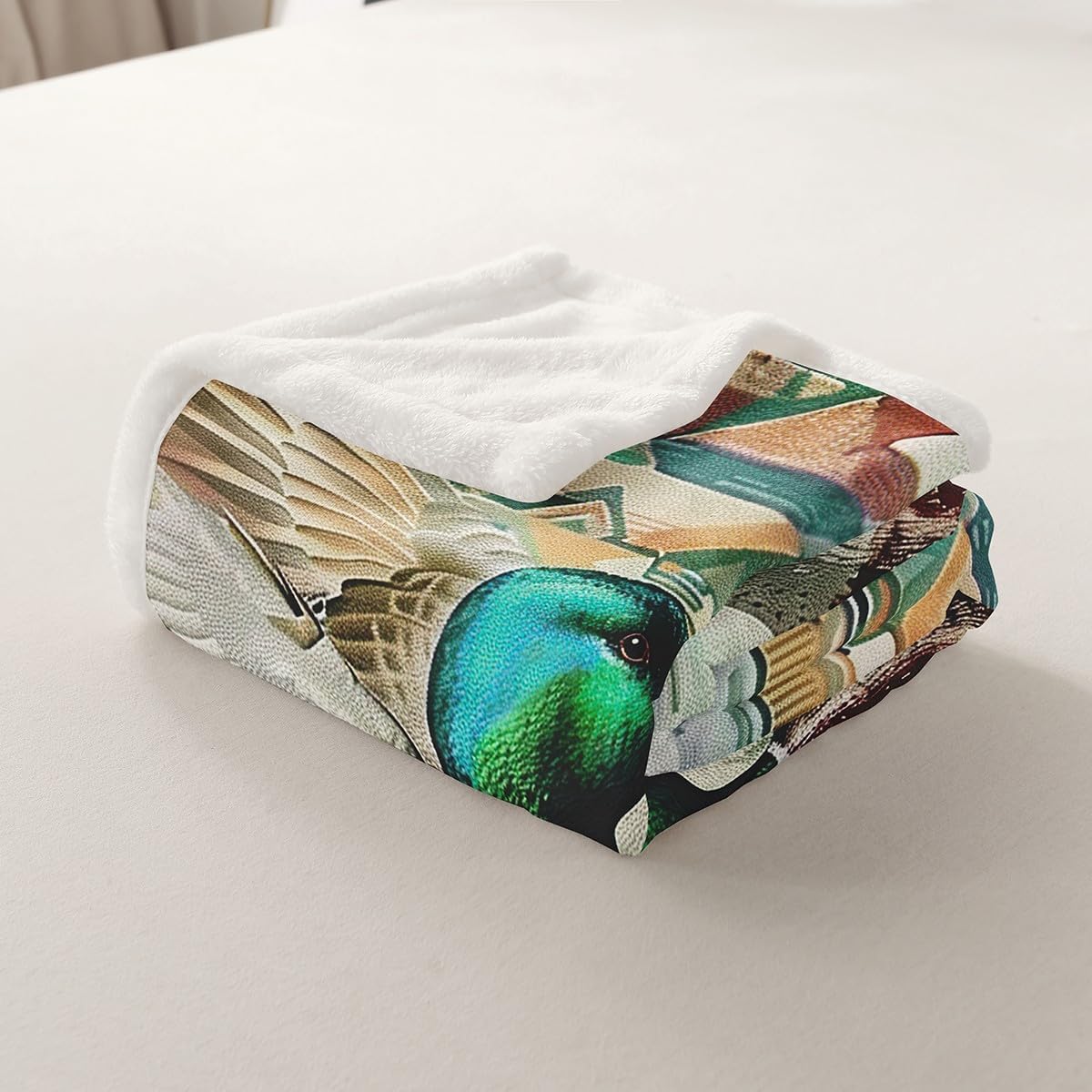 Feelyou Mallard Duck Plush Blanket Baby 30"x40" Cabin Lodge Rustic Hunting Sherpa Throw Blanket for Kids Boys Girls Teens Duck Cabin Cabin Gifts Rustic Home Decor Fleece Blanket Wild Fuzzy Blanket