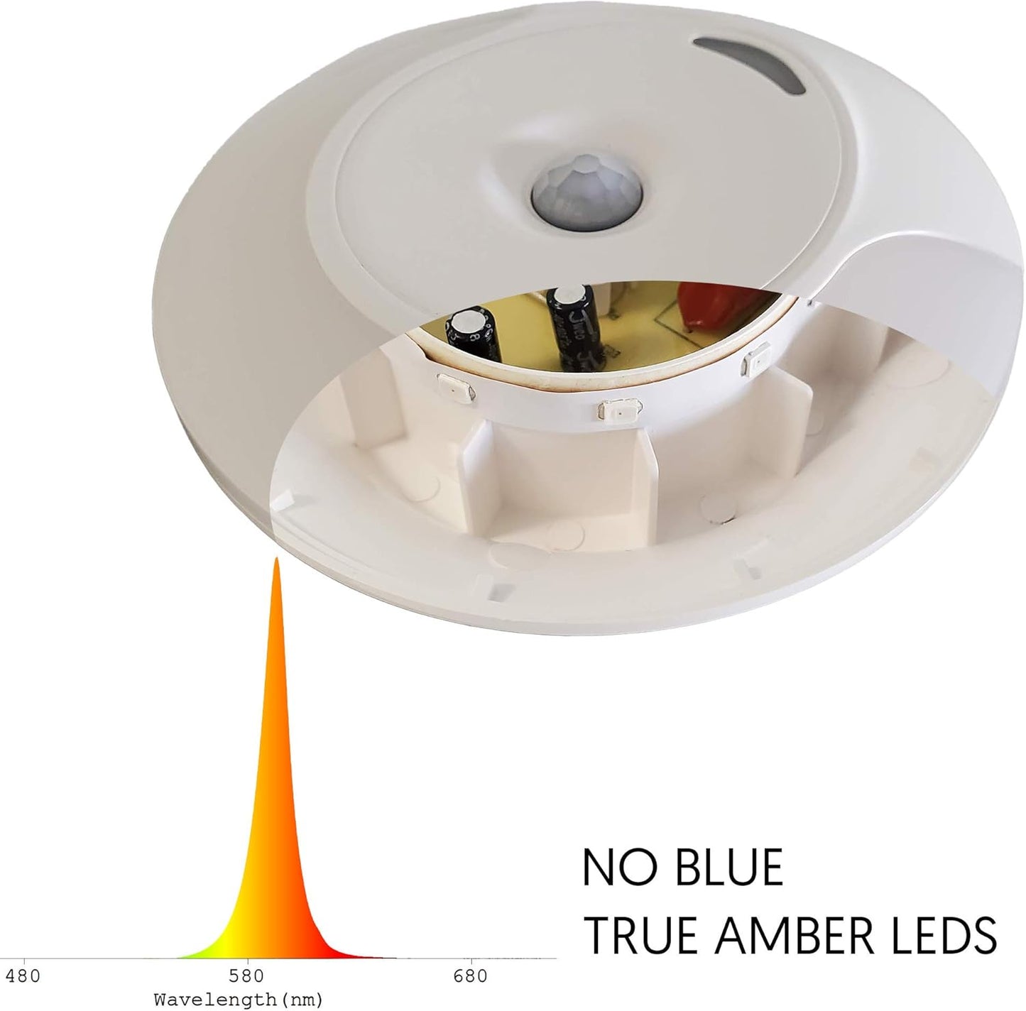 emagine A Sleep Aid Amber LED Motion Sensor Night Light Plug in for Bedroom with Dusk to Dawn Motion Activated Auto Sensor, Promotes Melatonin Production and Healthy Sleep, ON-Off-Auto Toggle, 2-Pack