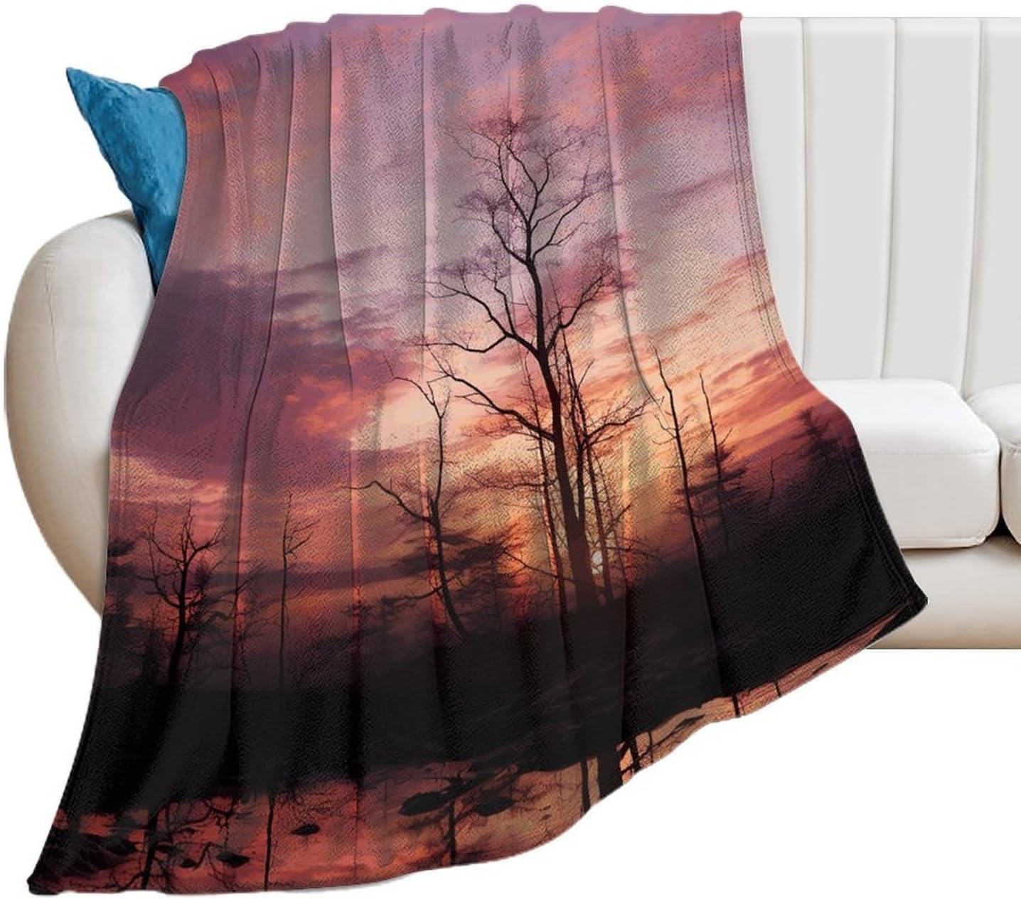 Pink Dusk Background Throw Blanket for Couch Super Soft Warm Lightweight Throw Blankets Cozy Flannel Bed Blanket Cute Decorative Blankets for All Seasons Home Decor Gift 30"*40"（76 * 100cm）