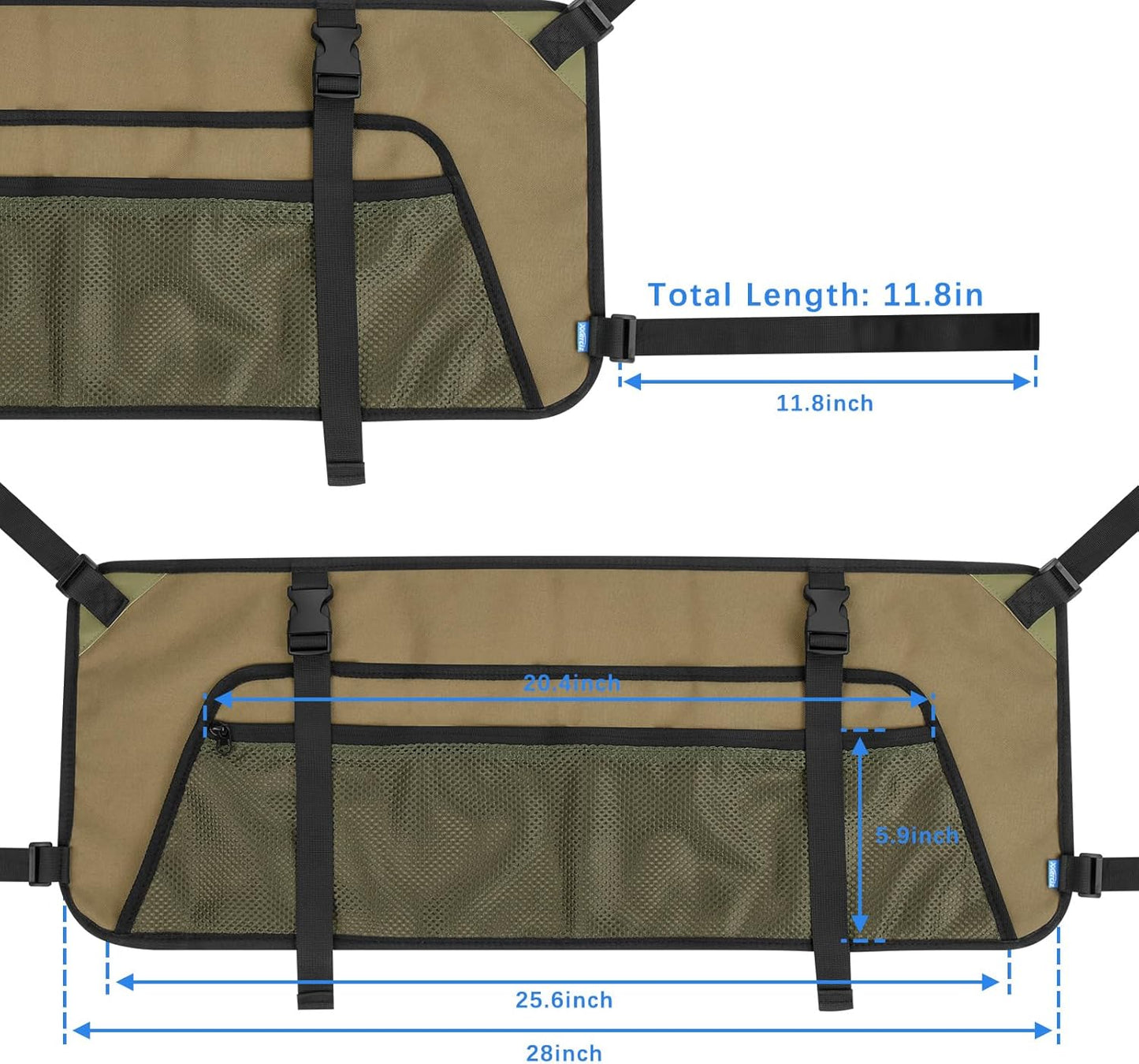 Xxerciz Collapsible Wagon Side Pocket for Umbrella, 900D Oxford Storage Bag with Mesh Pouch for Folding Wagon, Garden Cart Accessories Bag for Camping Garden Sports (Yellow)