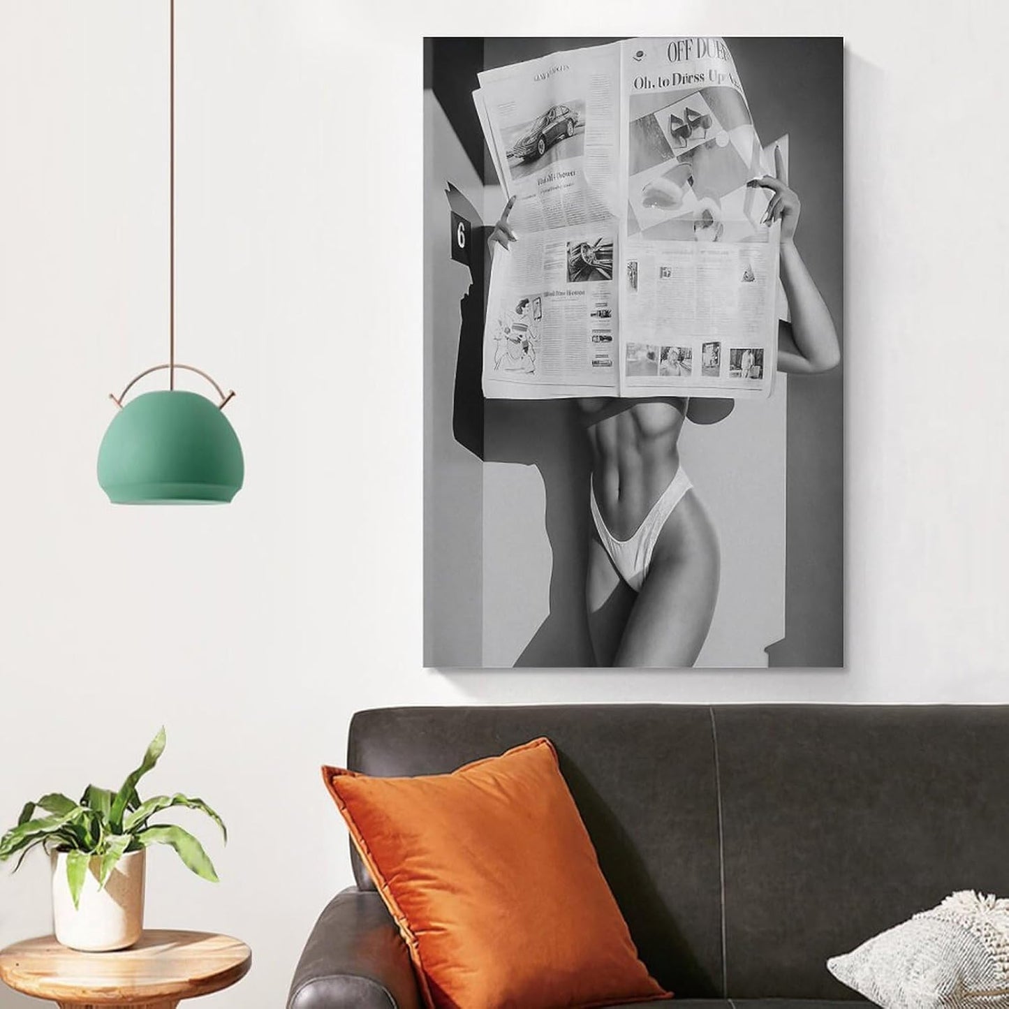 Wall Decoration Painting Beautiful Woman Reading Newspaper Black And White Feminist Poster Wall Art Bar Decoration Canvas Art Poster And Wall Art Picture Print Modern Family Bedroom Decor Posters 08x1