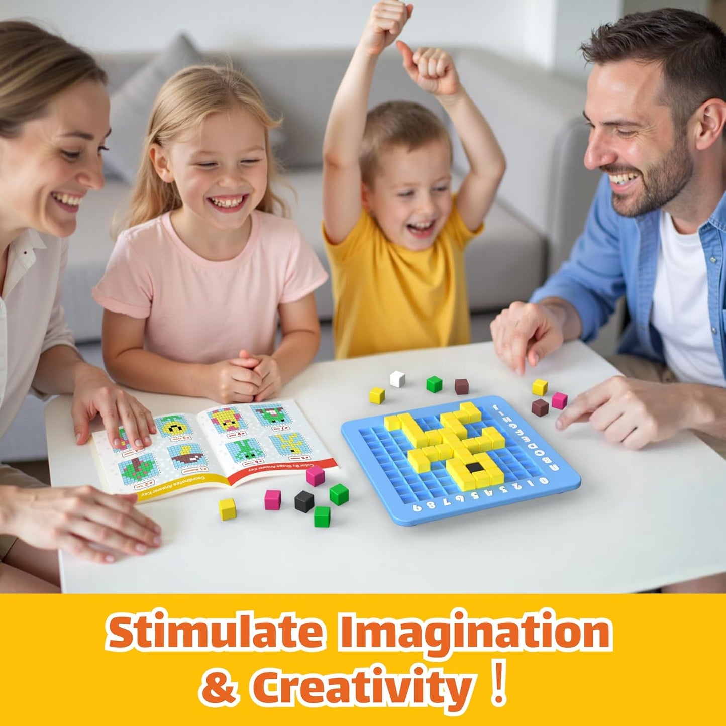STEM Toys Pixel Art Kit for Kids - Arts and Crafts for Boys & Girls - Educational Science Kits & STEM Activities for Kids Ages 5-8-12 Gifts for 5, 6, 7, 8, 9, 10 Year Old - Brain Teasers Toy (Medium)