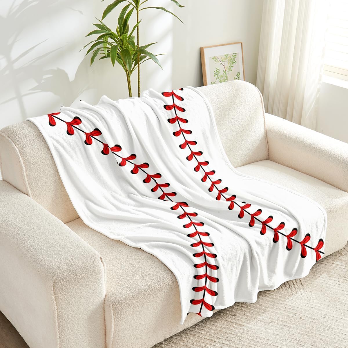 Wajade Baseball Blanket for Boys Adults Baseball Gifts for Kids 1-12 Soft Fleece Throw Blanket for Bedroom Living Rooms Sofa Couch Sports Fan Gifts for Kids Dads Coaches 50"x60"