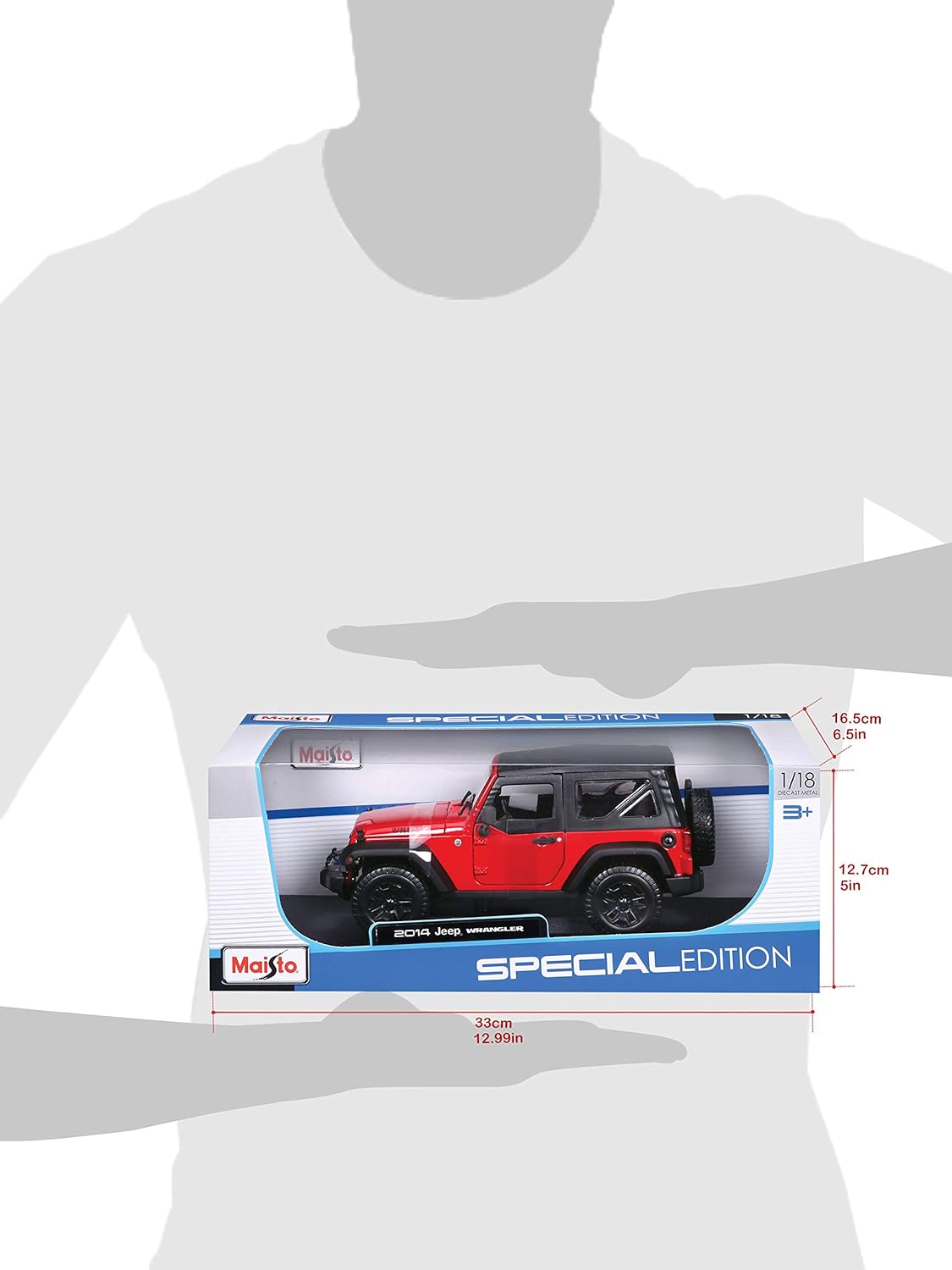 Maisto 1:18 2014 Jeep Wrangler Diecast Vehicle (Colors May Vary)