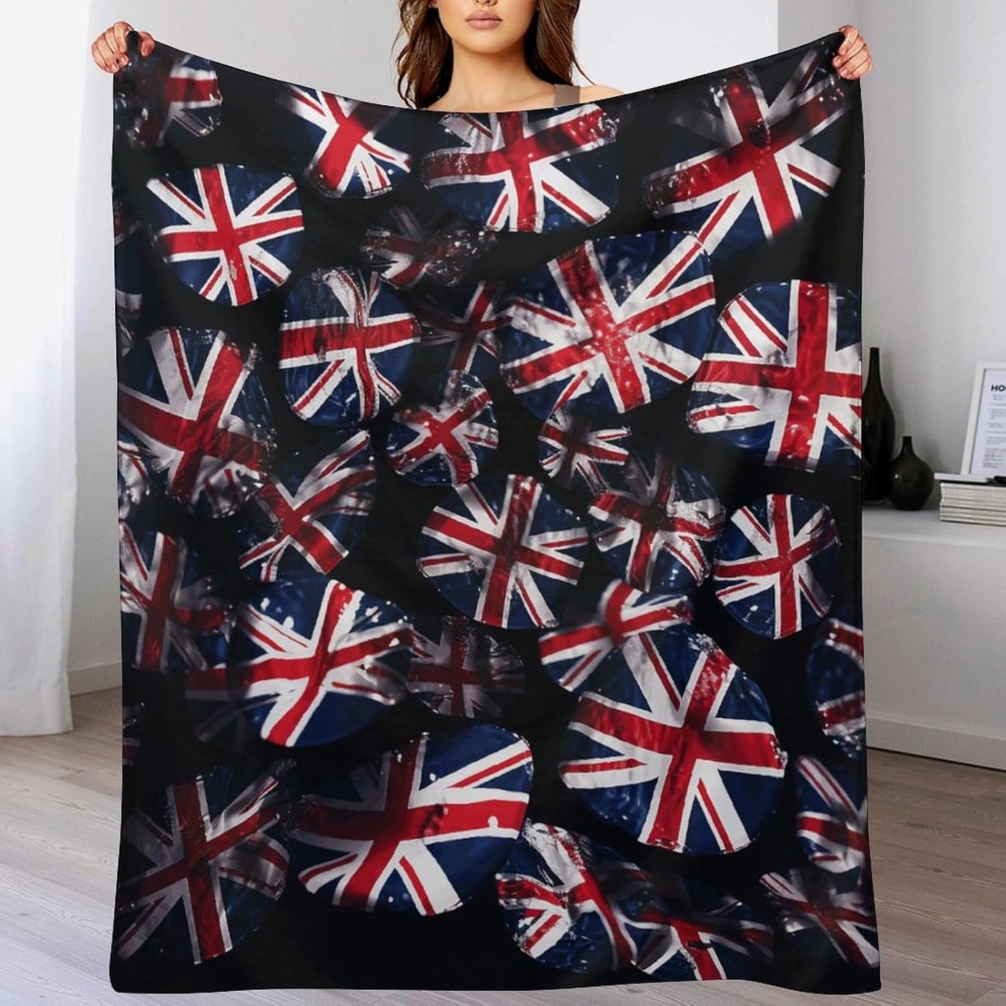 British Flag Throw Blanket for Couch Super Soft Warm Lightweight Throw Blankets Cozy Flannel Bed Blanket Cute Decorative Blankets for All Seasons Home Decor Gift 30"*40"（76 * 100cm）
