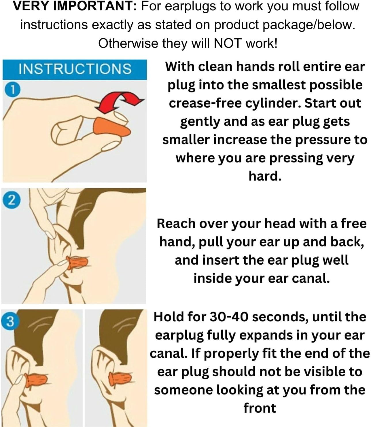 Premium Soft Foam Ear Plugs for Sleeping Noise Cancelling, Hearing Protection Earplugs for Shooting Range, Concerts, Work & Travel, Noise Reduction Rating 32 Decibels, 50 Pairs