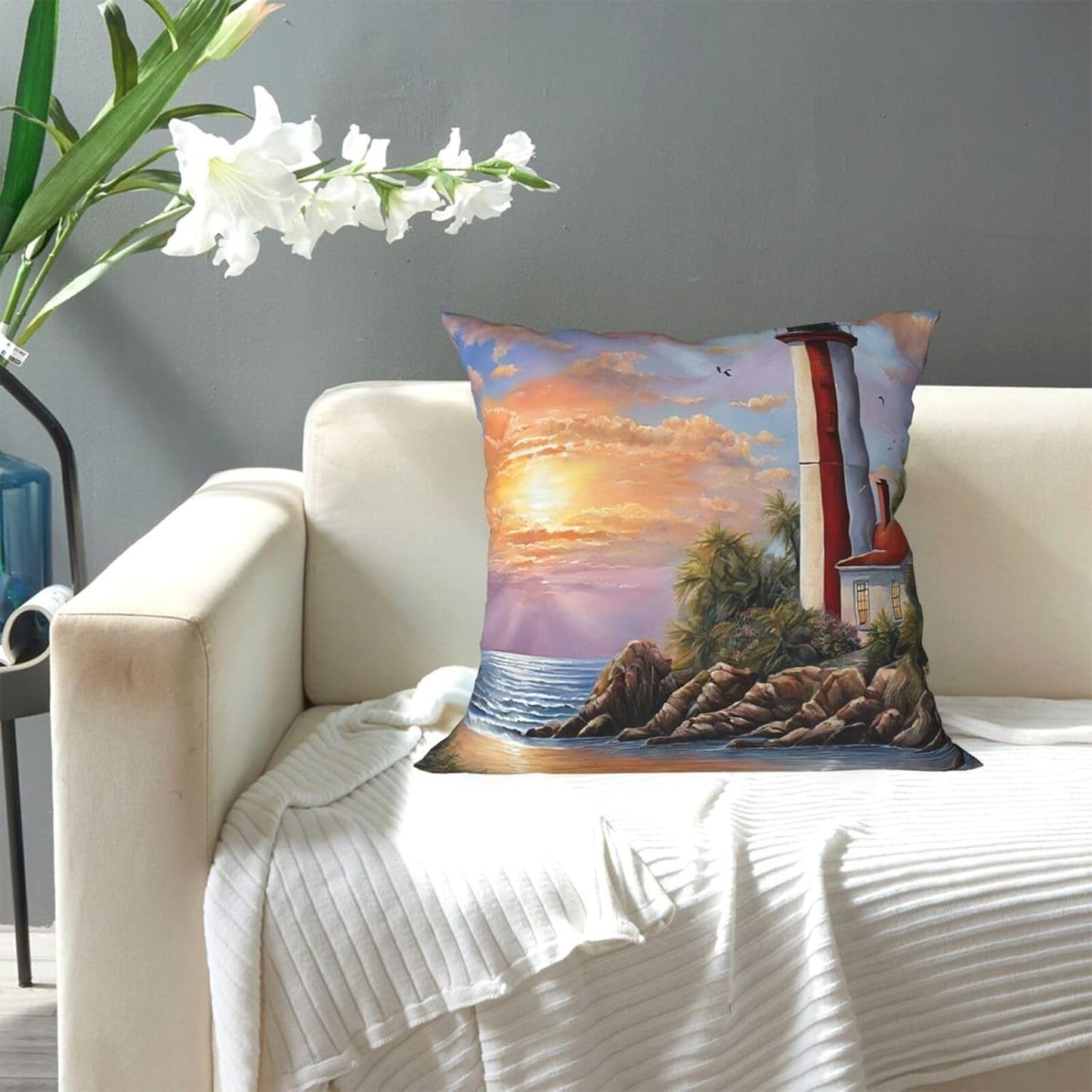All-Season Square Pillow Covers 18"X18", Diamond Painting, Decorative Throw Pillow Covers for Sofa Bed Couch, Hidden Zipper Cushion Cover, Square Lumbar & Accent Pillowcases for Home Decor