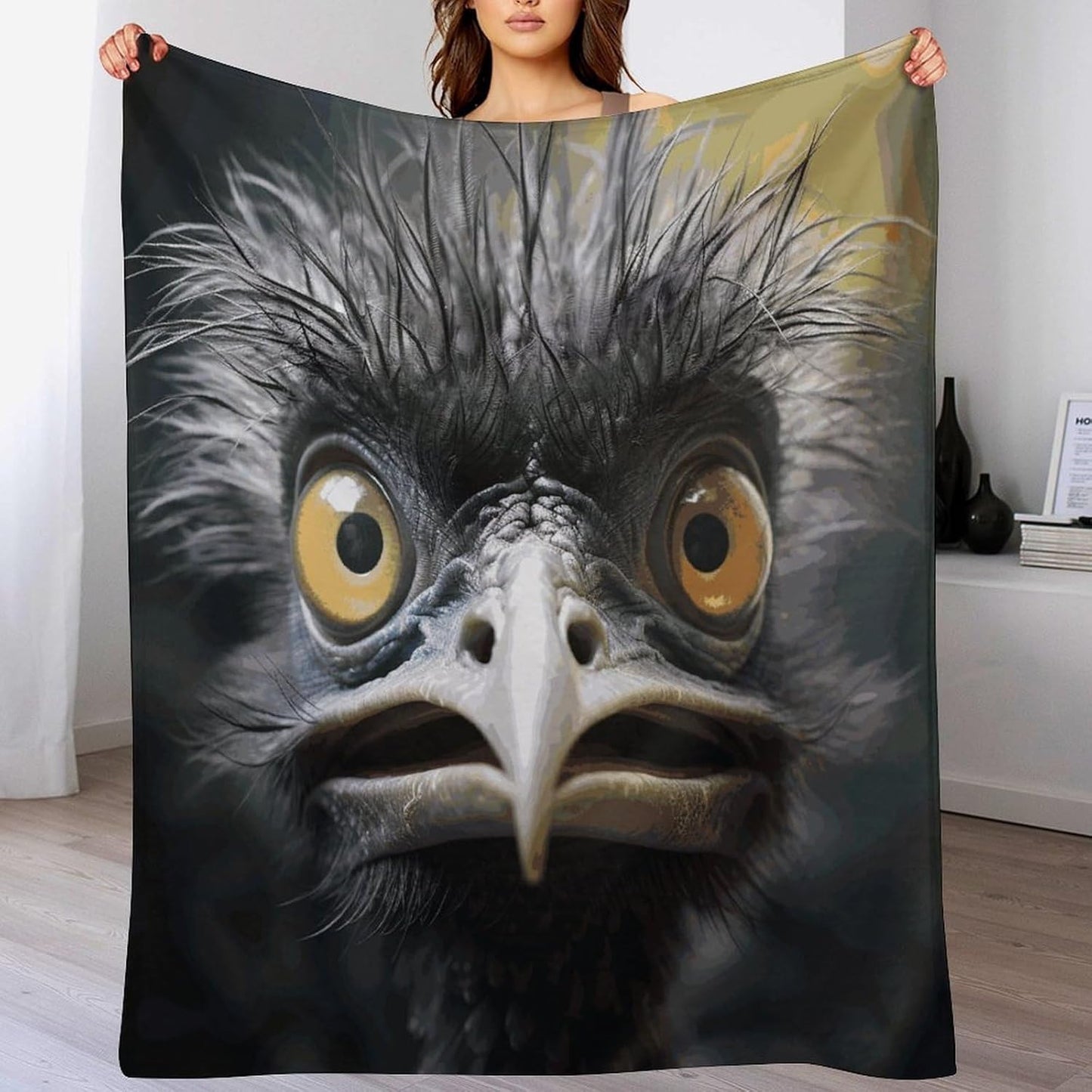 Emu Throw Blanket for Couch Super Soft Warm Lightweight Throw Blankets Cozy Flannel Bed Blanket Cute Decorative Blankets for All Seasons Home Decor Gift 60"*80"（150 * 200cm）