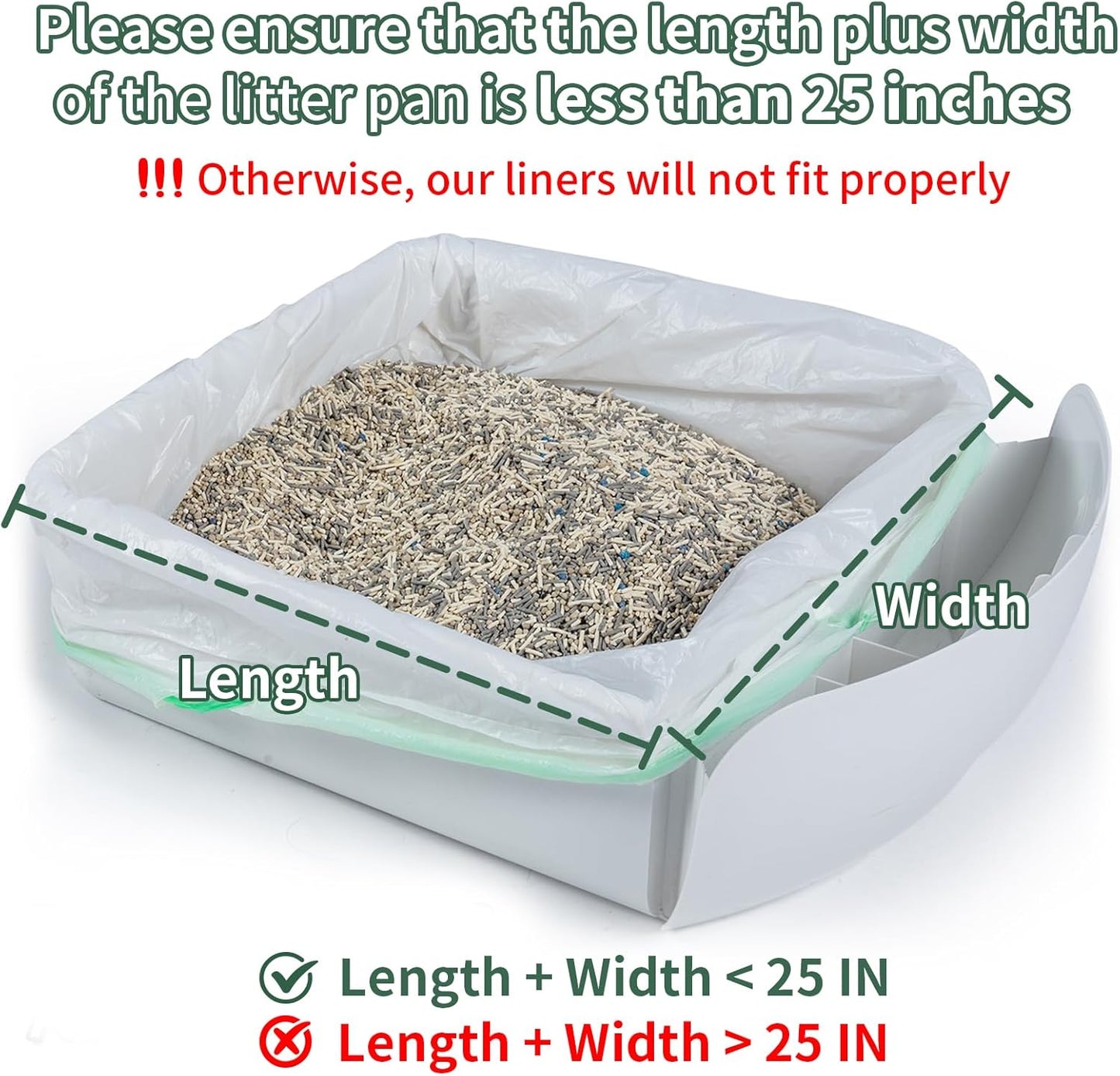 ANWA 40 Count Cat Litter Box Liners for Automatic Cat Litter Box and Litter Box Robot 4/5, Heavy-Duty, Extra Thick