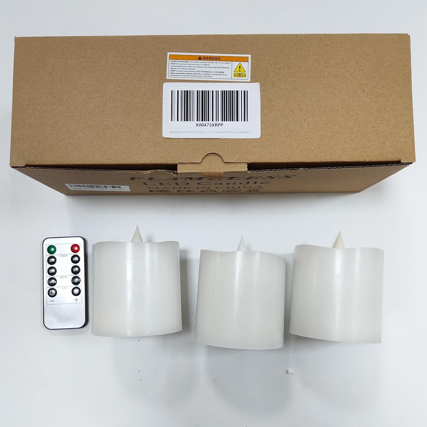 Flickering Flameless LED Candles Battery Operated Candle 2AA 600 Hours White 3x3 inch Set of 3 Real Wax Pillar Candles with Remote and Timer Halloween Christmas Holiday and Wedding