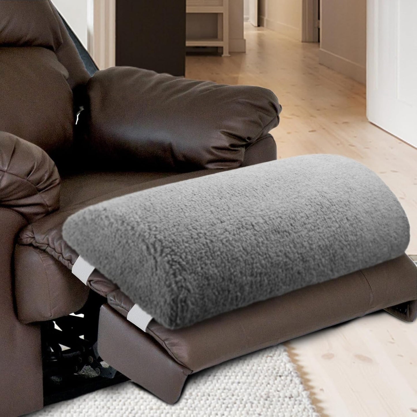 Recliner Leg Rest Cushion, Slow Rebound Leg Elevation Pad with Adjustable Straps, Comfortable Foot Support Pillow for Chair, Bed, and Sofa, Ergonomic Memory Foam Cushion for Relaxation, Resting