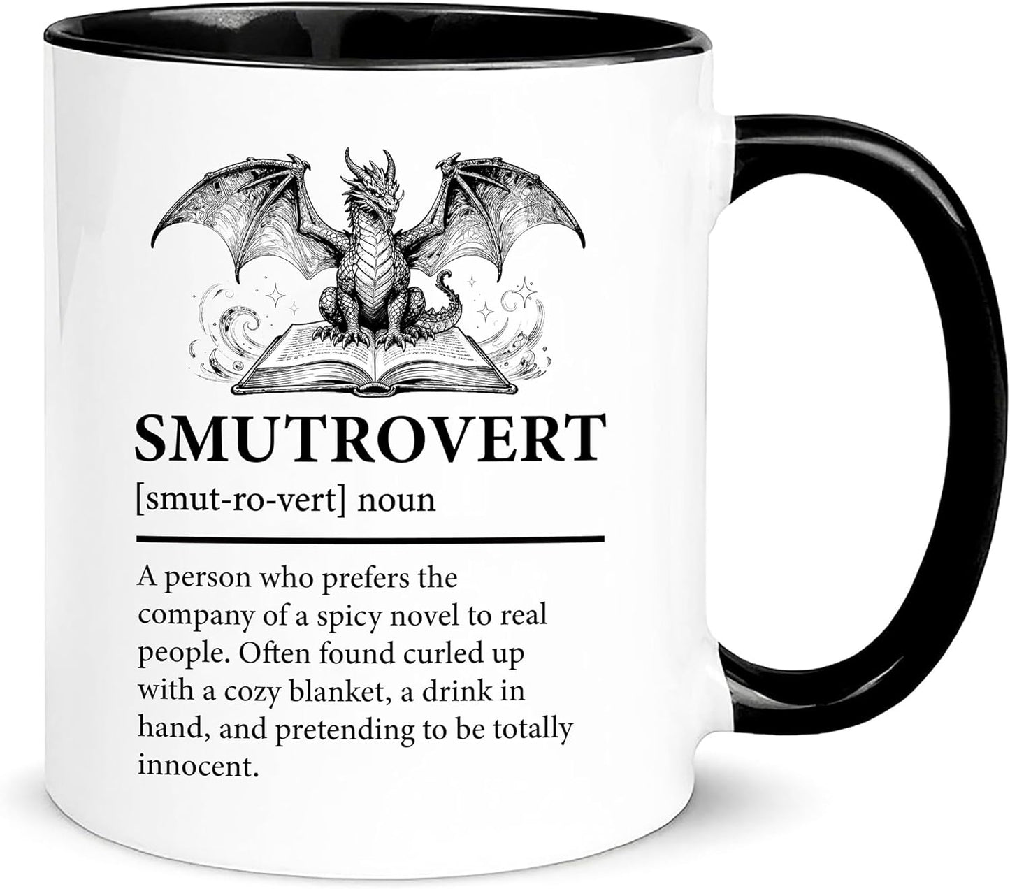 Smutrovert Definition Mug - Funny Reading Gift for Book Lovers, Spicy Romance Readers & Introverts - 11oz Ceramic Coffee Mug/Tea Cup with Humorous Dictionary Quote