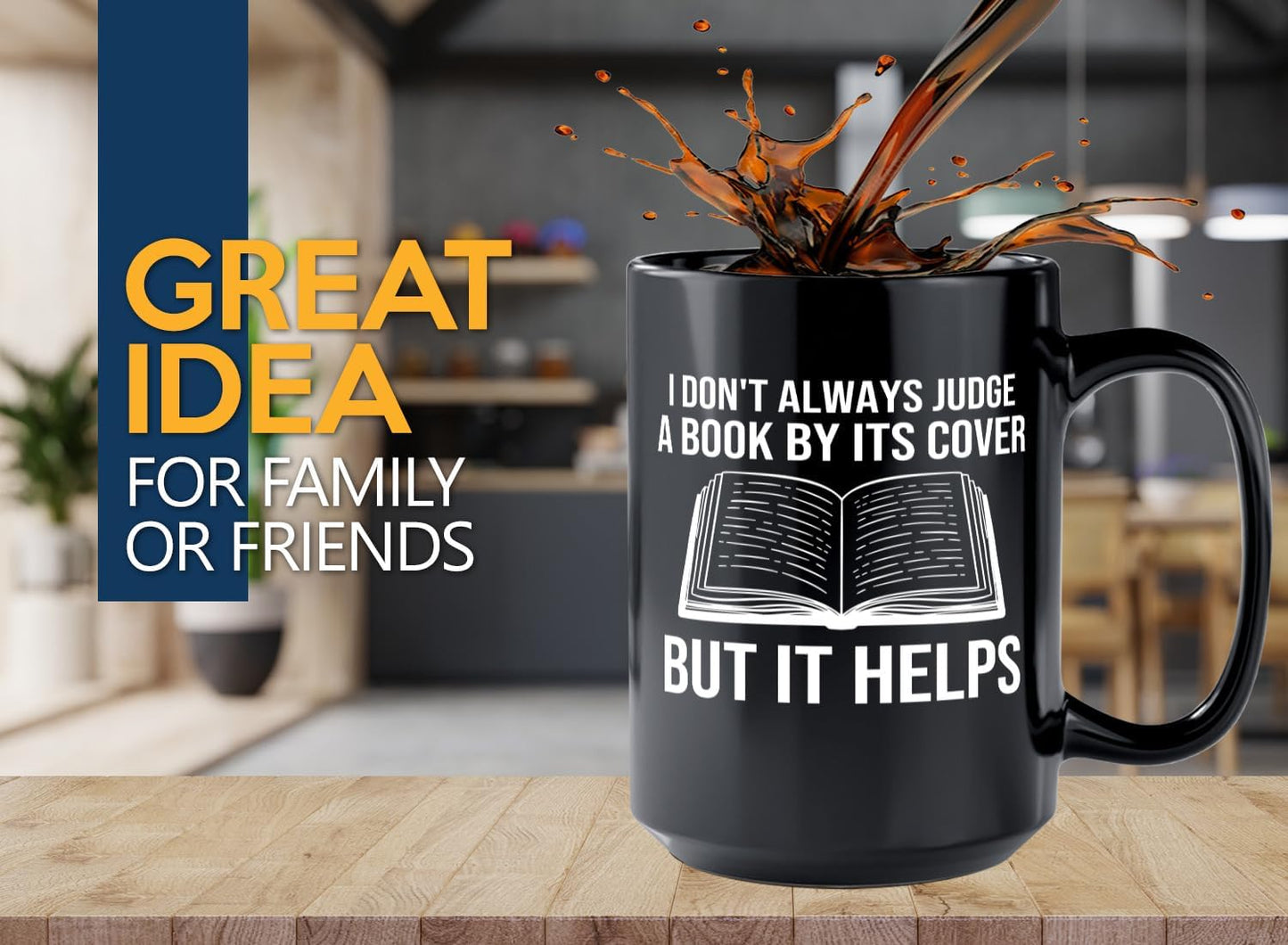 Book Lover Coffee Mug 15oz Black -I dont always - Bookworm Literature Library Book Lover Reader Booked Editor Intellectual Studious