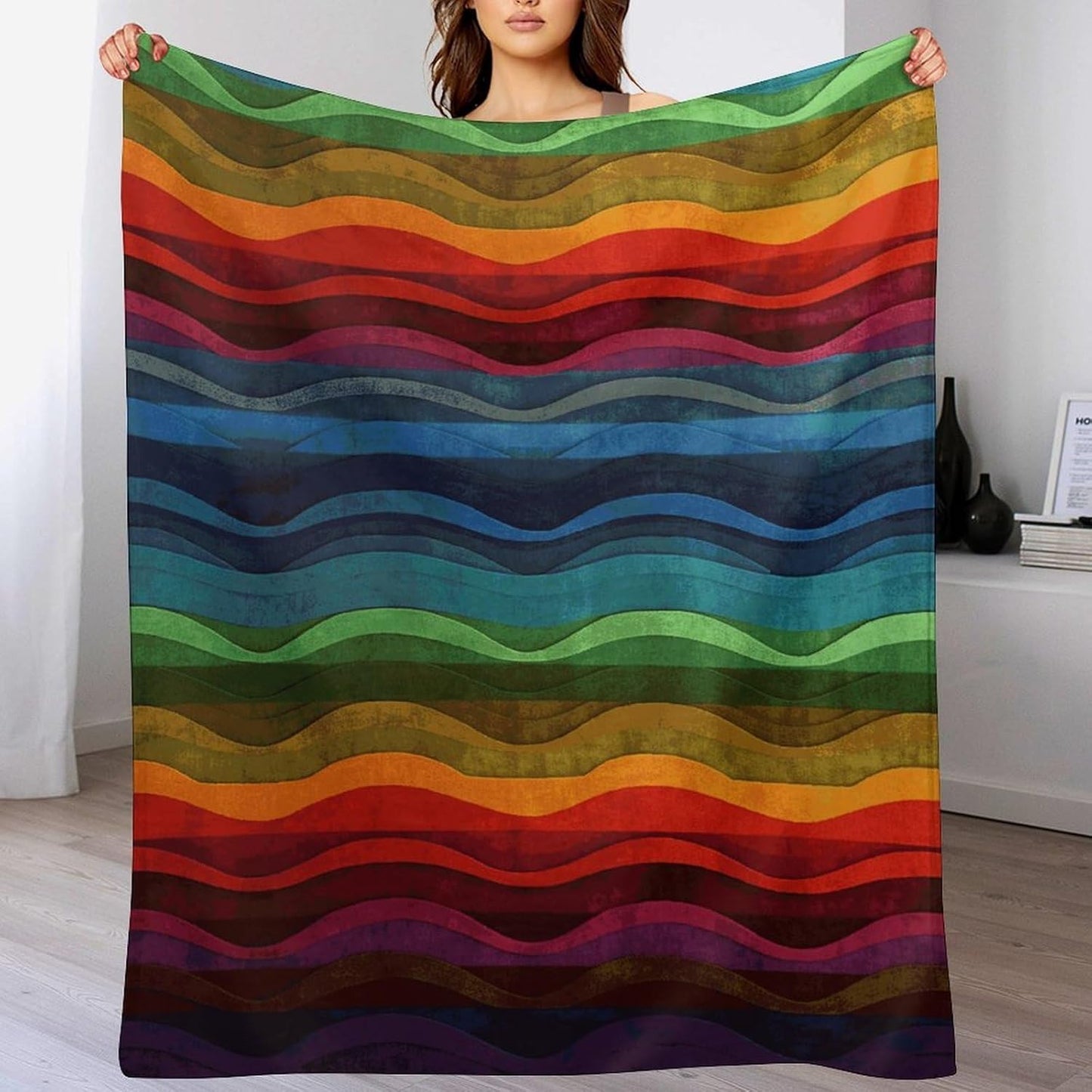 Rainbow Blanket Super Soft Lightweight Throw Blanket Cute Cozy Warm Bed Blanket Decorative Fuzzy Blanket All-Season Home Decor Gift for Sofa Couch Living Room 60"*80"（150 * 200cm）
