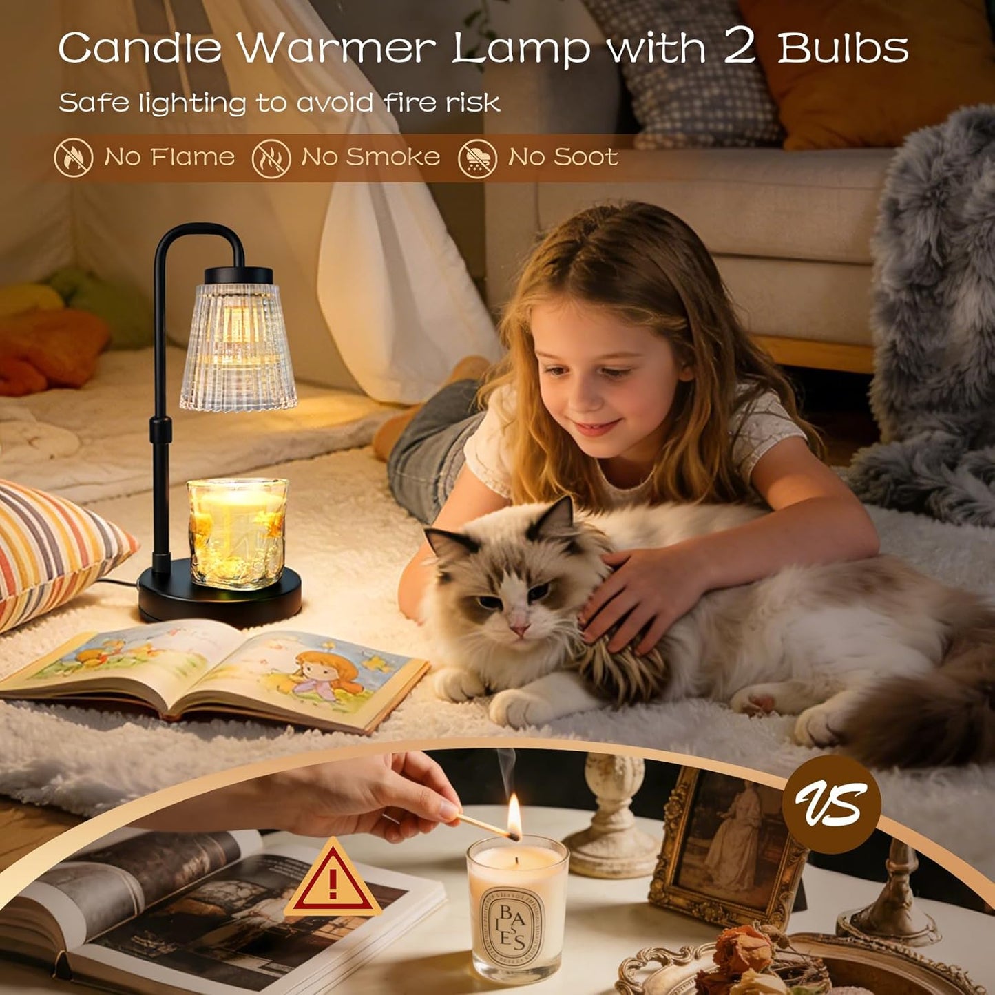 Adjustable Candle Warmer Lamp with Timer: Birthday Valentine Galentine Gifts for Women for House Warming Gifts New Home Decor - Wax Melt Warmer for Jar Candles
