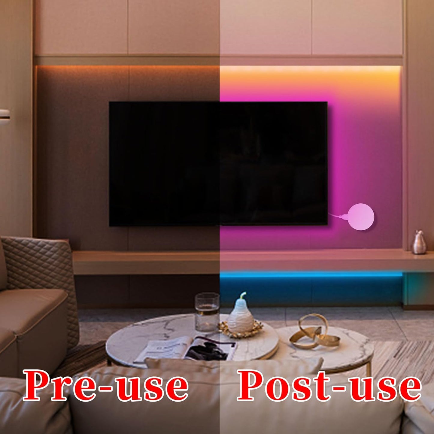 QZYL LED Lights for Bedroom, 25FT RGB LED Strip Lights with 44 Keys IR Remote, Smart LED Light Strip with Adhesive Backing Adjustable Brightness App Control for Bedroom Party Decoration