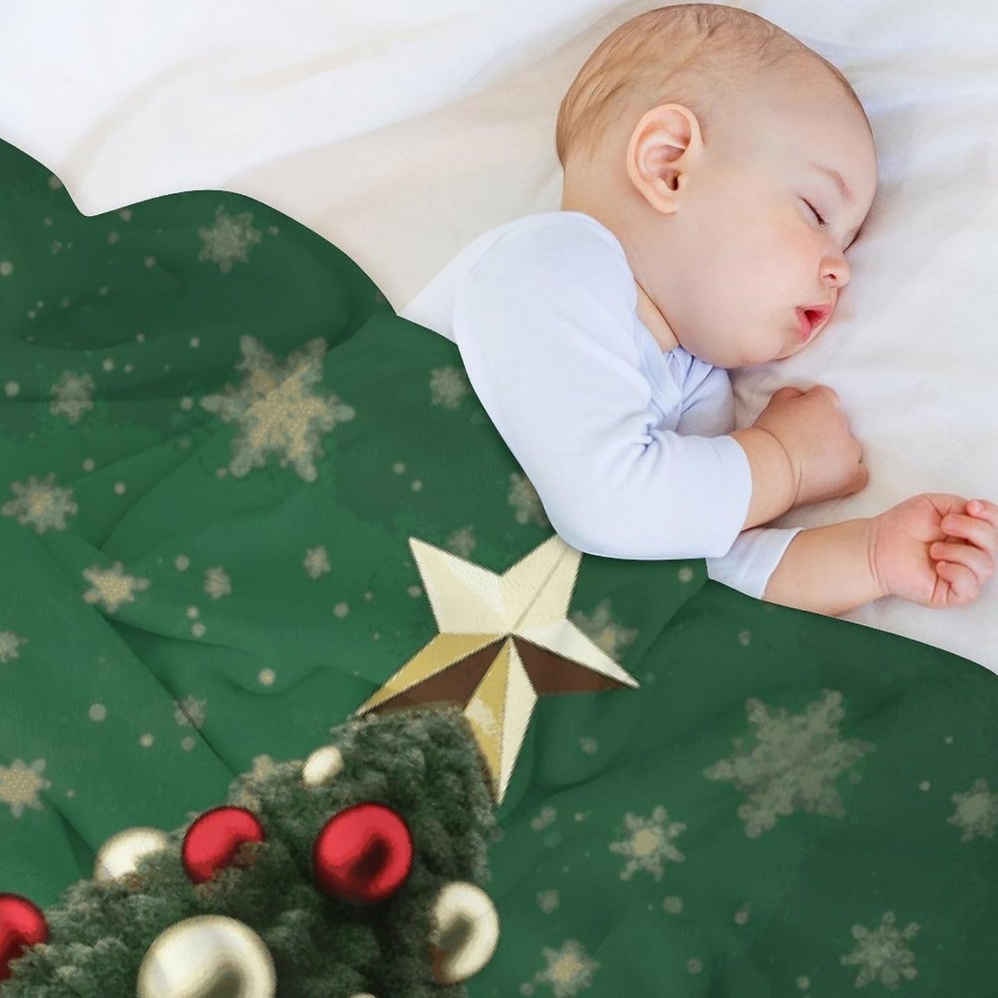 Round Ball Christmas Tree Blanket Super Soft Lightweight Throw Blanket Cute Cozy Warm Bed Blanket Decorative Fuzzy Blanket All-Season Home Decor Gift for Sofa Couch Living Room 60"*80"（150 * 200cm）