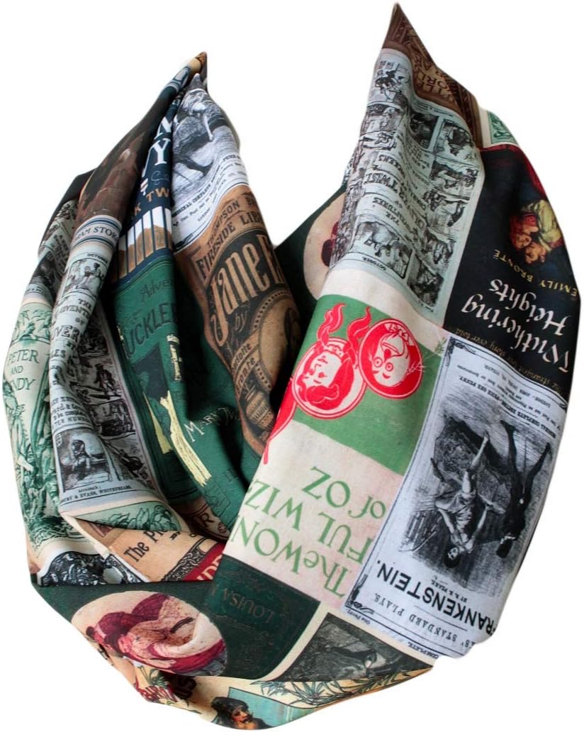 Etwoa's Literary Book Covers Infinity Scarf Circle Loop Scarf