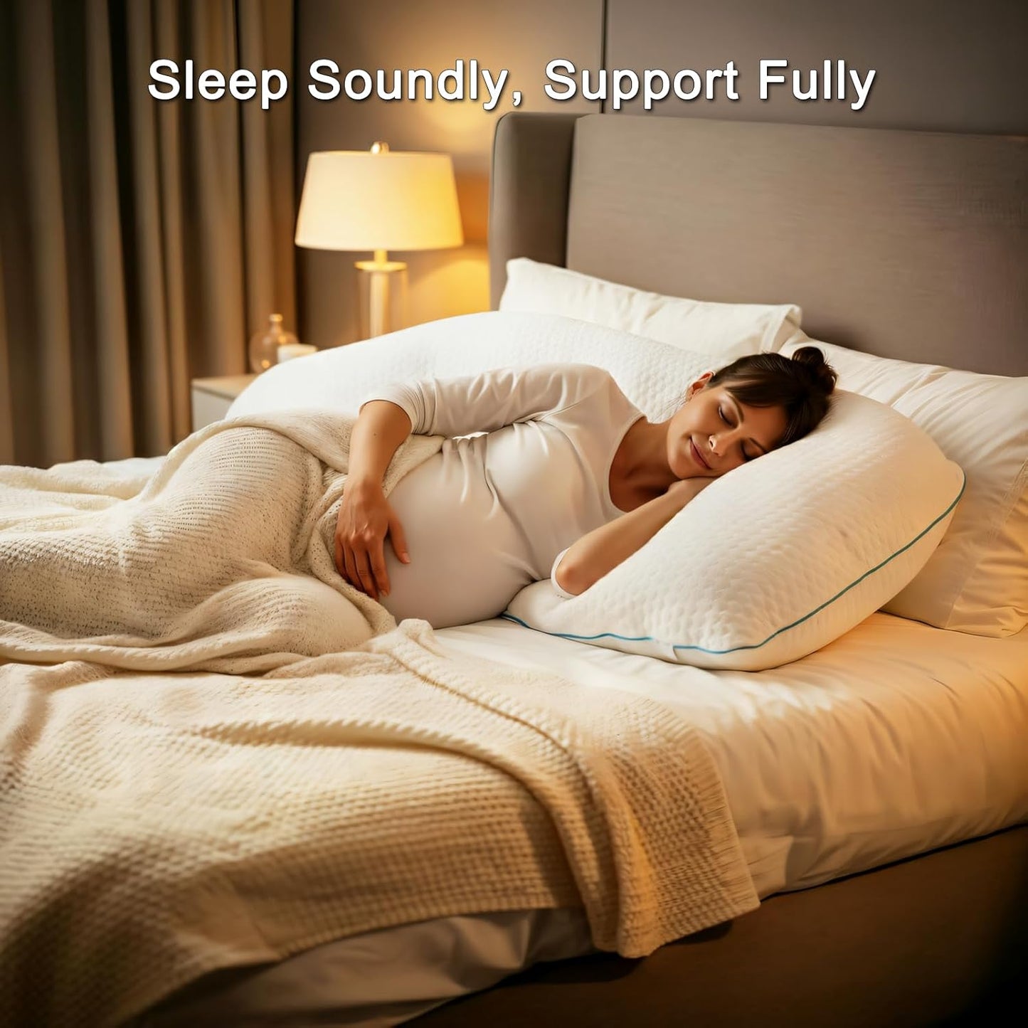VVZ Body Pillow for Adults,Shredded Memory Foam Pillows for Side Sleeping, Pregnant Women, Luxury Cool Adjustable Firm Long Pillow for Bed, Big Large Full Body Pillow for Sleeping,20x54 Inch, White