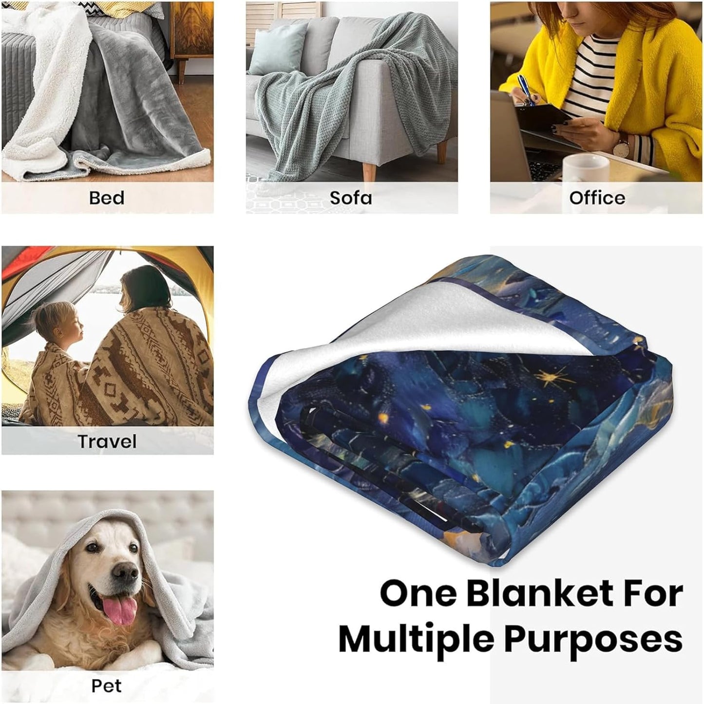 Squirrel Gifts, Squirrel with Heart Blanket for Adults Women Kids, 50x60 in, Cozy Fuzzy Warm Soft Throw Blankets for Bedroom, Camping, Couch, Decor