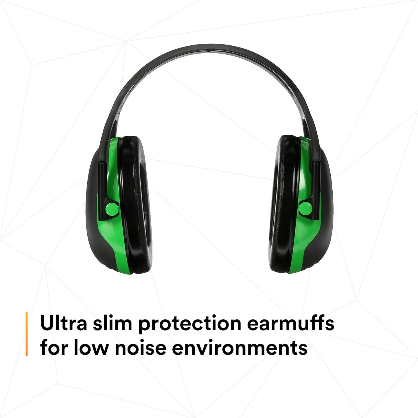 3M PELTOR Ear Muff Hearing Protection, Over-the-Head, X Series X1A, NRR 22 dB, Lightweight, 1 Pair, Construction, Manufacturing, Maintenance, Automotive, Woodworking, Green/Black