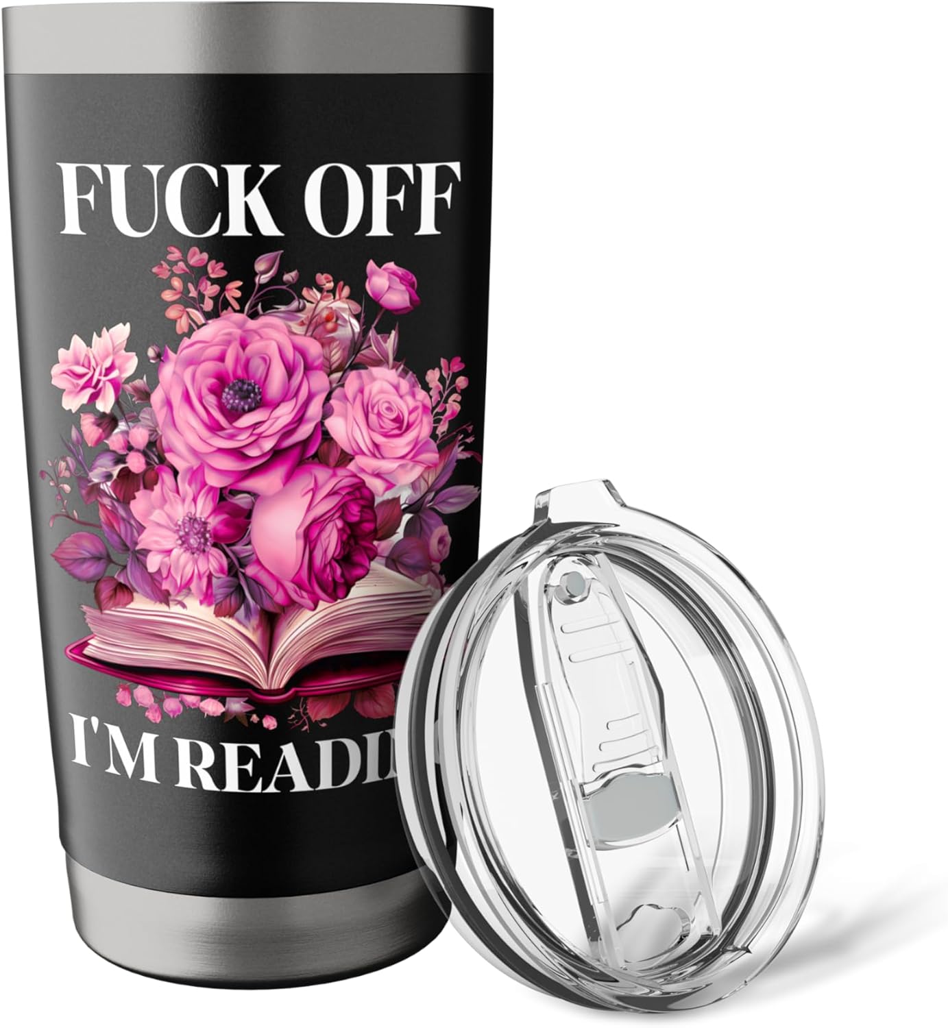 Floral Book Smut Slut Read Smutty Books Fuck Off I'm Reading Stainless Steel Insulated Tumbler