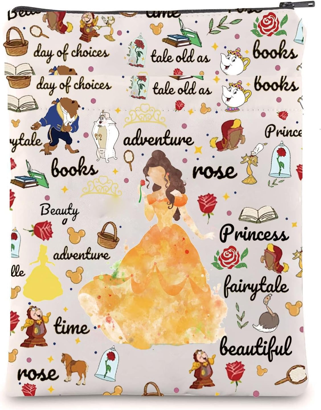 LQRI Princess Rose Book Sleeve Cartoon Movie Merchandise Lover Gift Beauty Gift