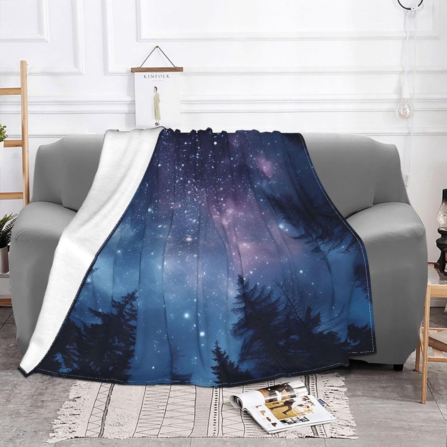 Ultra-Soft Micro Fleece Blanket Lightweight Flannel Fuzzy Blanket Starry Sky Images Throw Blanket 80"x60" Warm Cozy Plush Blanket Air Conditioning Quilt Large Fleece Blanket for Bed Couch Sofa