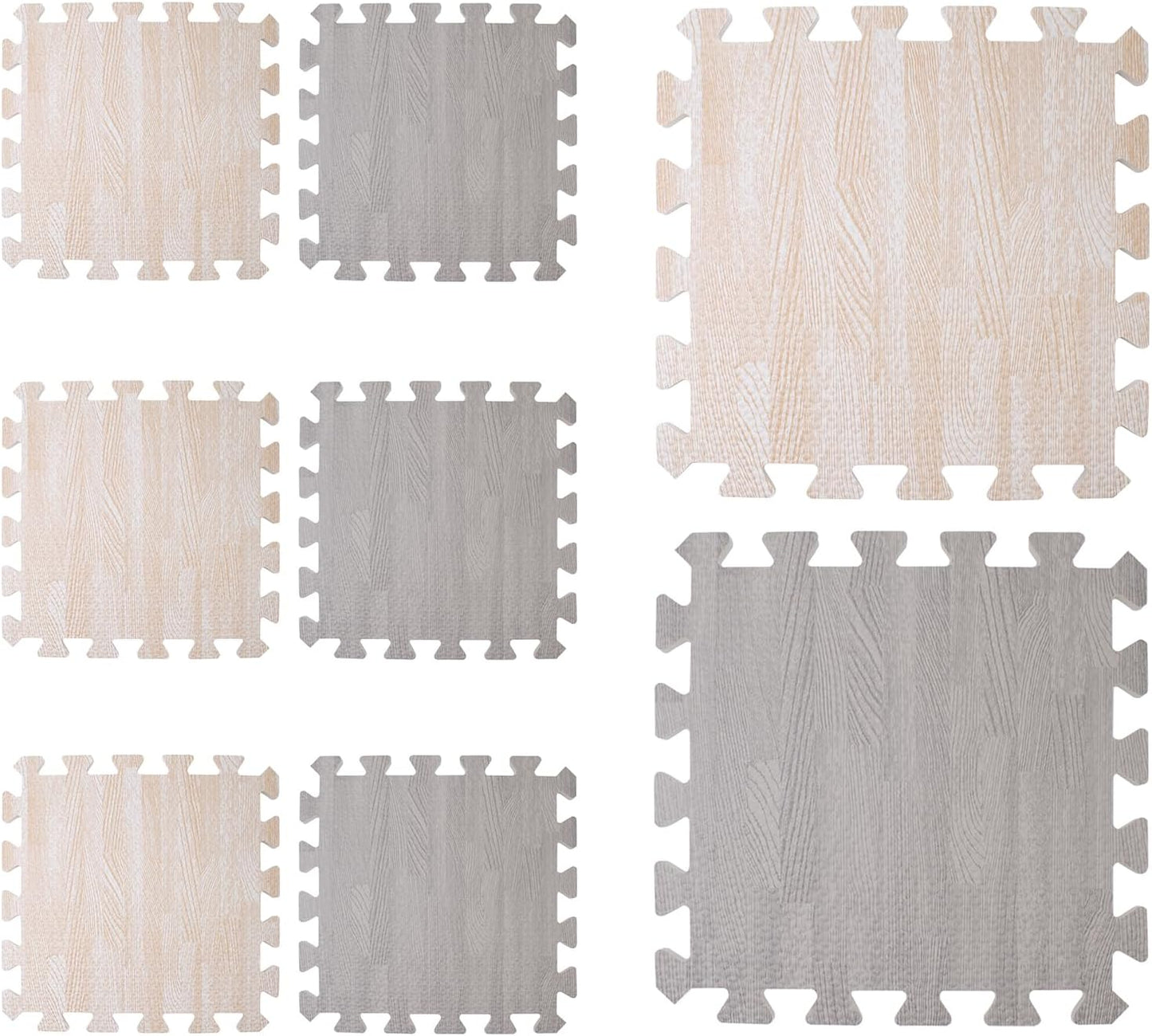 8 PCS Soundproof Interlocking Rug Pad, 11.8 x 11.8 x 0.4 Inch Non Slip Rug Pads, Foam Rug Mat Noise Reduction Puzzle Carpet Padding Protects and Adds Cushion for Hardwood Floors