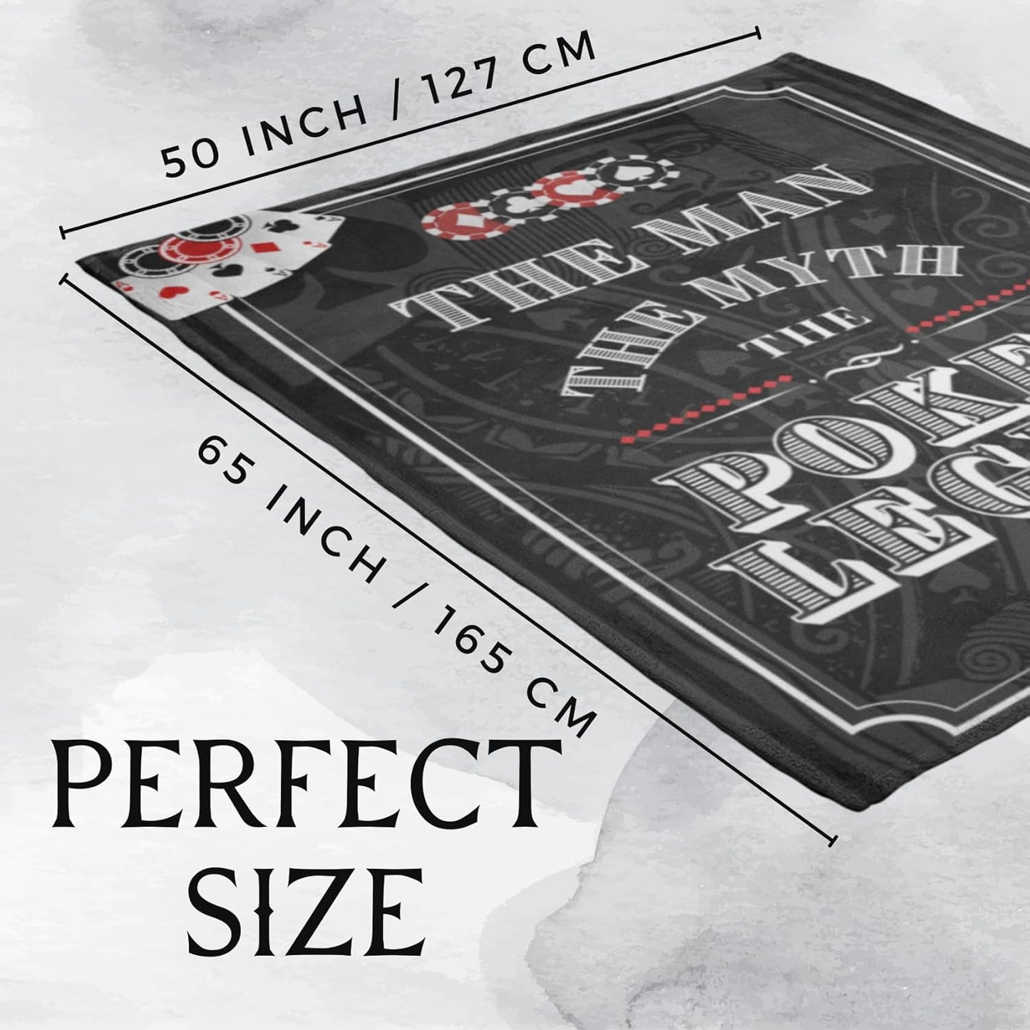 Poker Gifts for Men, Unique Poker Player Throw Blanket, Skin Friendly, Gifts for Birthday Christmas - 50" x 65"