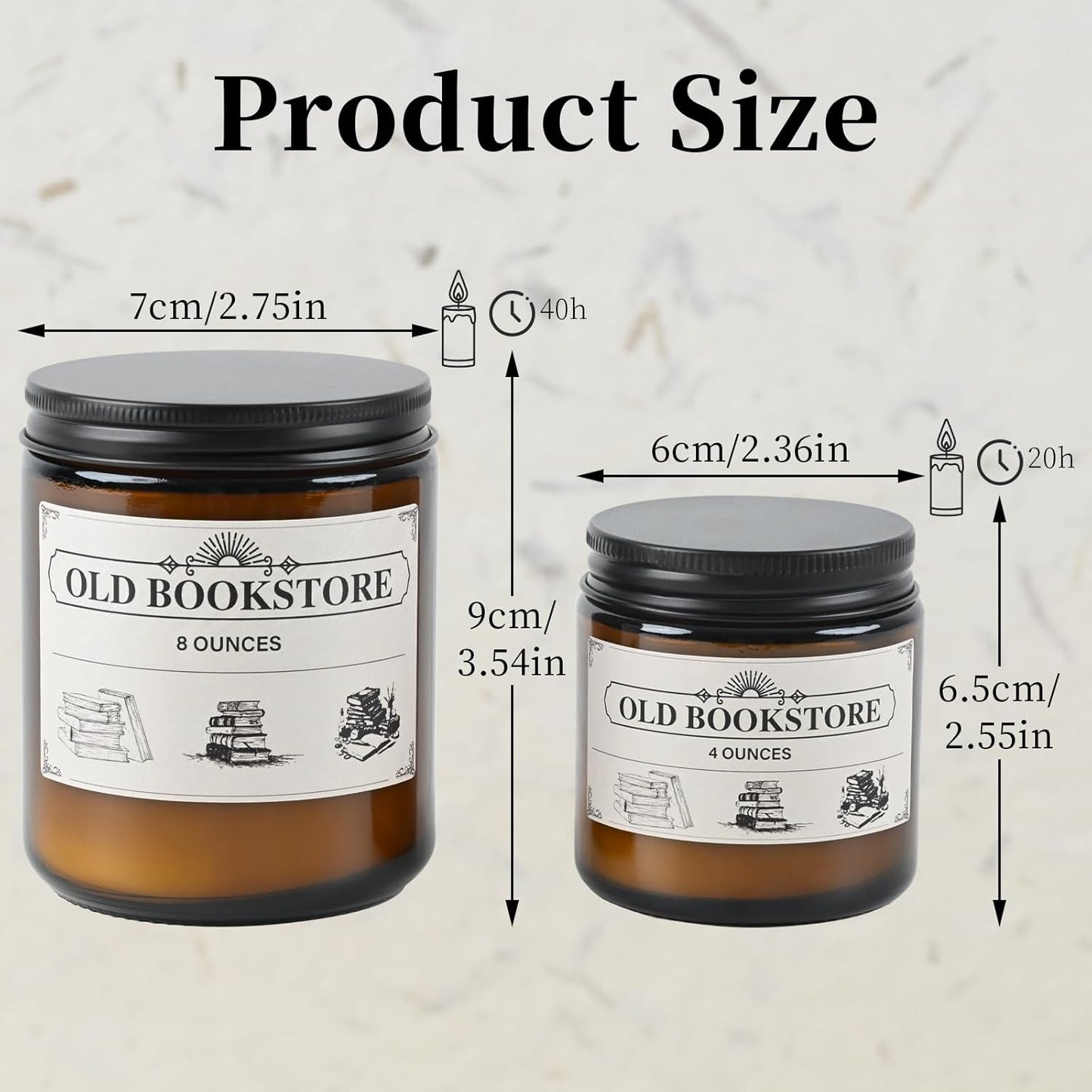 Old Bookstore Candle,Book Lovers Gifts,4 oz 20 Hours Burn Soy Wax Candle Gift for Readers Birthday Gifts for Book Lovers,Librarian,Scented Candle